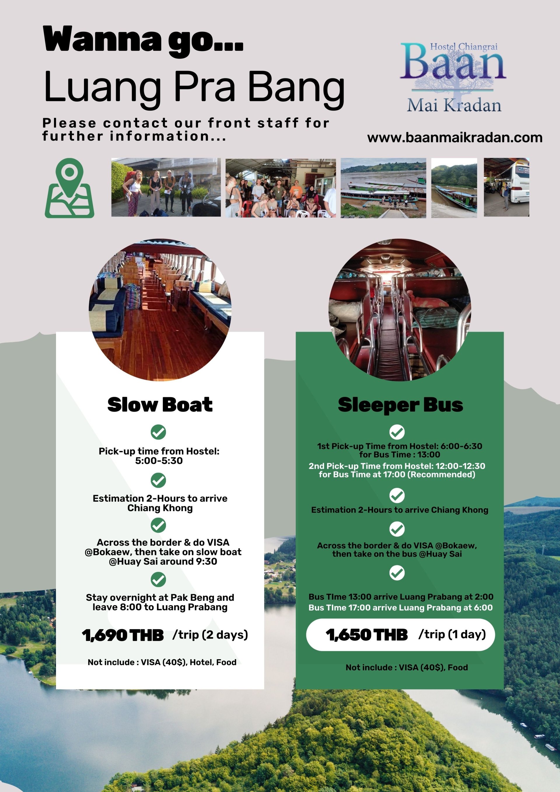 แพคเกจท่องเที่ยวไปหลวงพระบางโดย SLOW BOAT / SLEEPER BUS แพคเกจท่องเที่ยวไปหลวงพระบางโดย SLOW BOAT / SLEEPER BUS