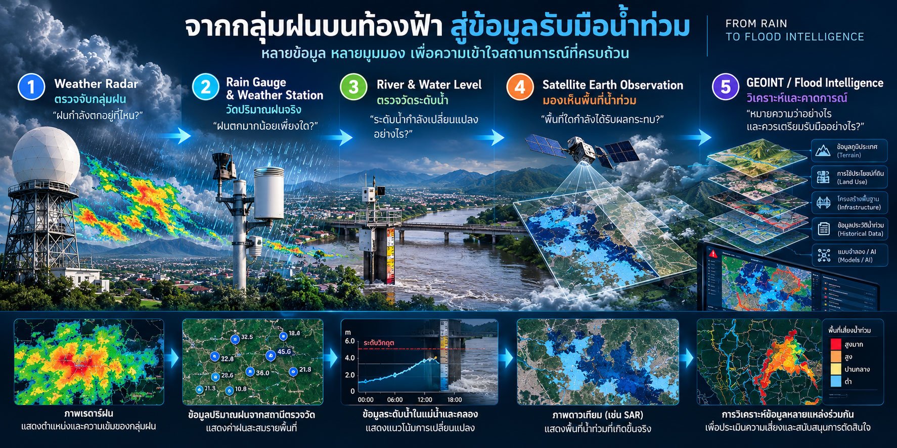 จากข้อมูลฝนสู่ Flood Intelligence