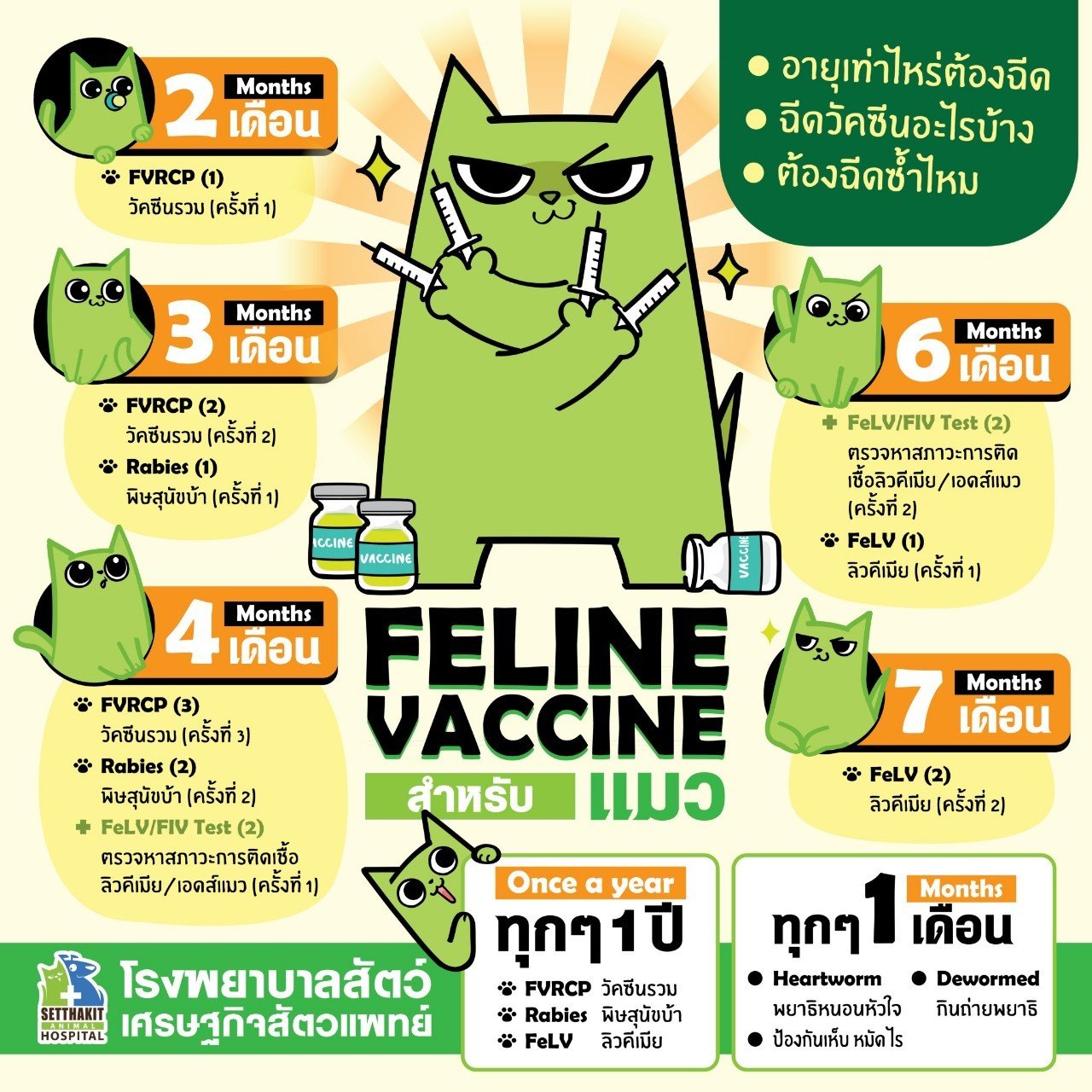 วัคซีนรวม 5 โรคแมวมีอะไรบ้าง