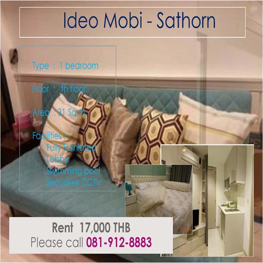 Ideo Mobi Sathorn ไอดีโอ โมบิ สาทร ID - 61167 - 192115