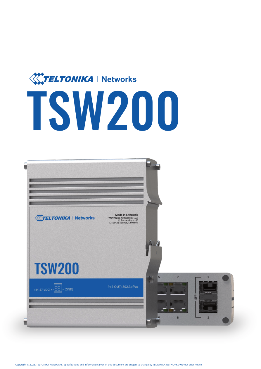 TSW200 specification page 1