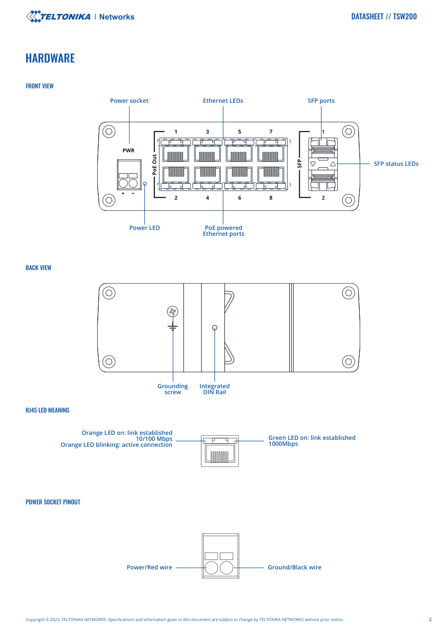 TSW200 specification page 2