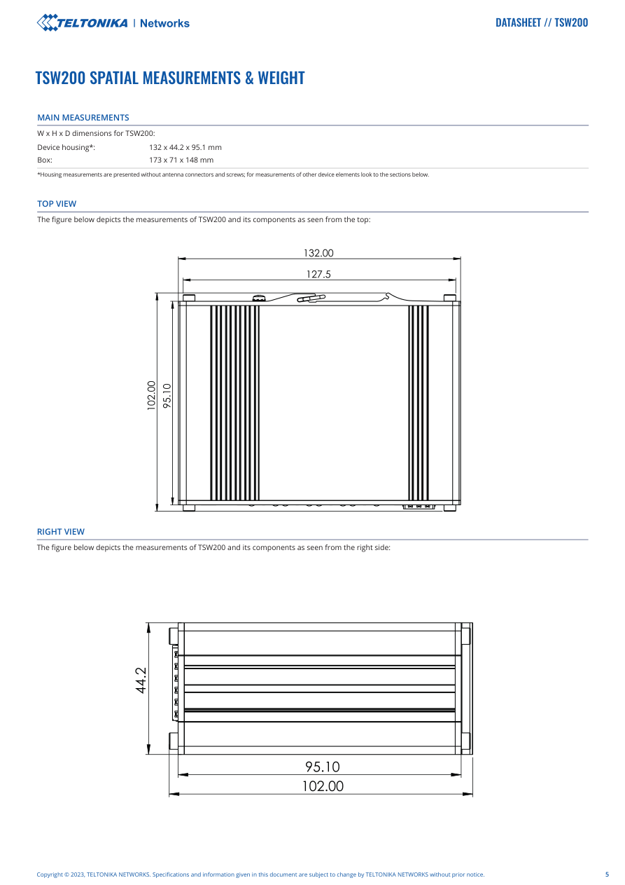 TSW200 specification page 5