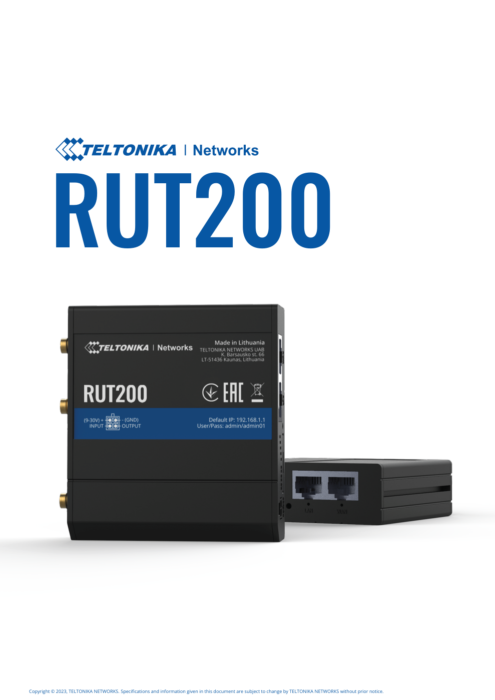 RUT200 Data Sheet หน้า 1