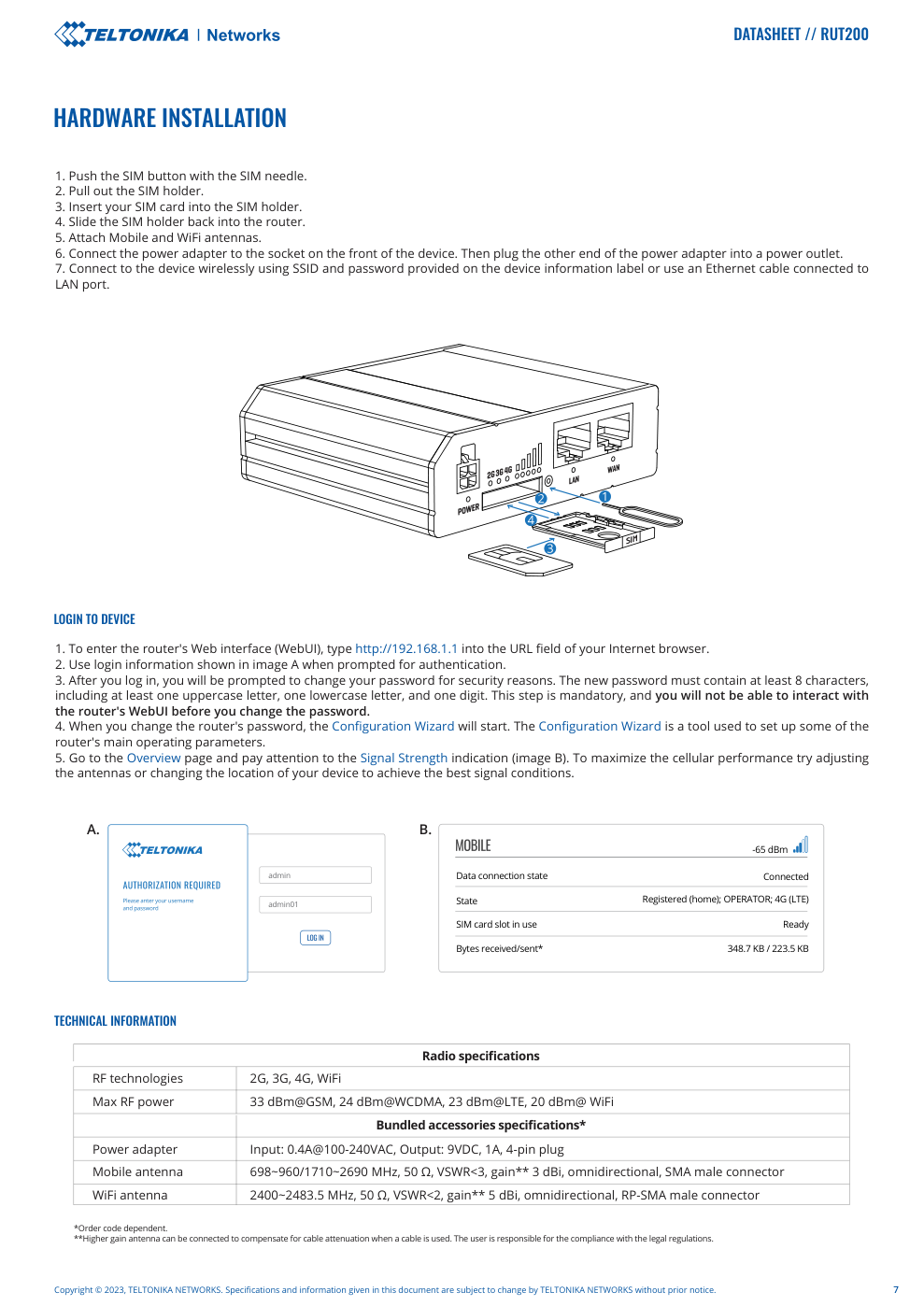RUT200 Data Sheet หน้า 7