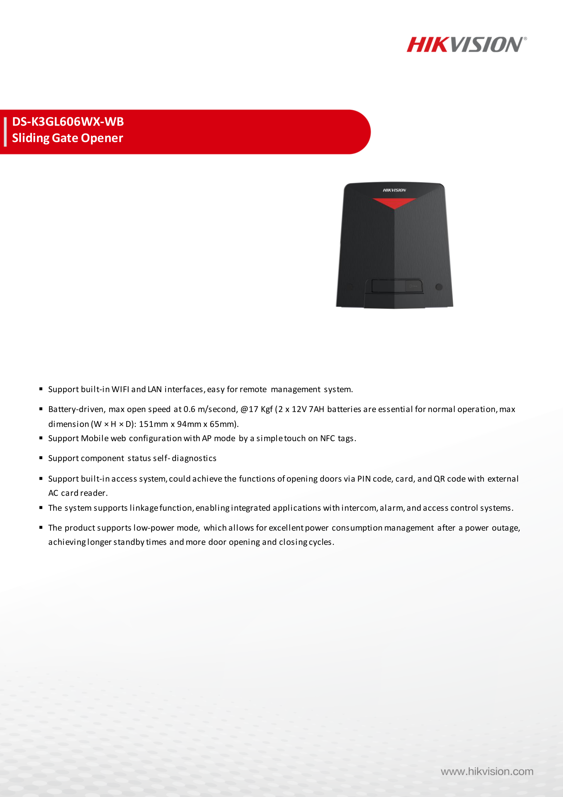 DS-K3GL606WX-WB specification page 1