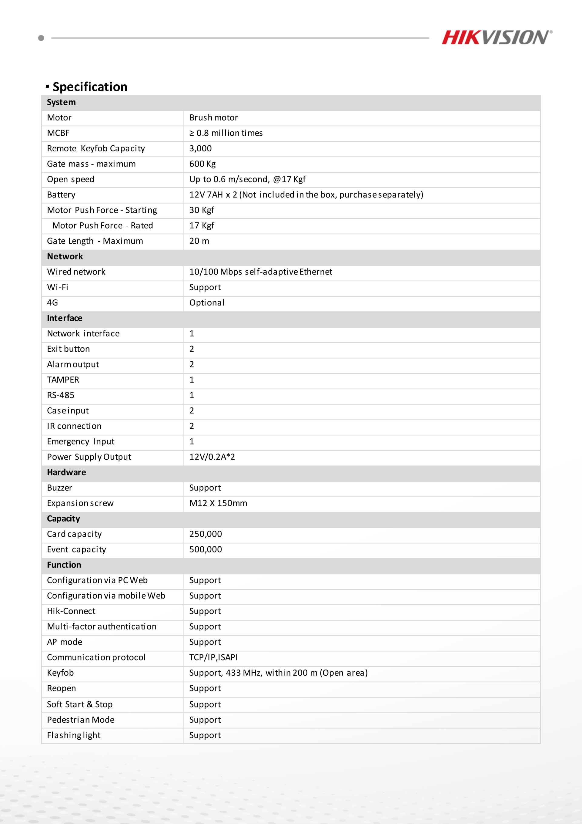 DS-K3GL606WX-WB specification page 2