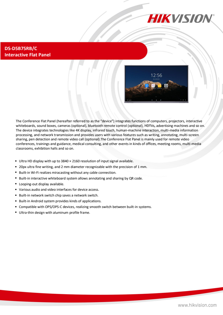 DS-D5B75RB C specification page 1
