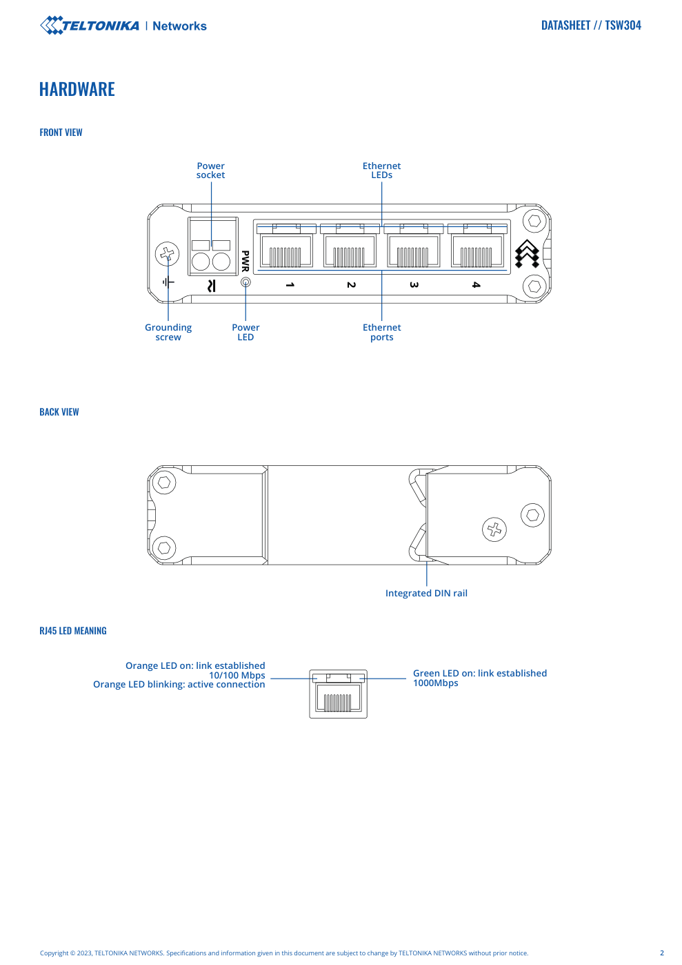 TSW304 Data Sheet หน้า 2