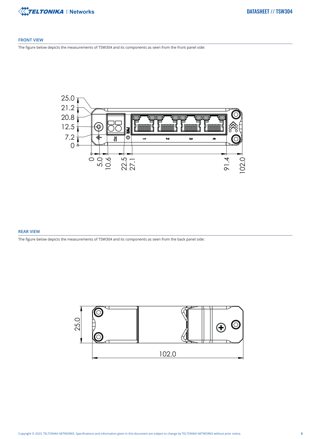 TSW304 Data Sheet หน้า 6