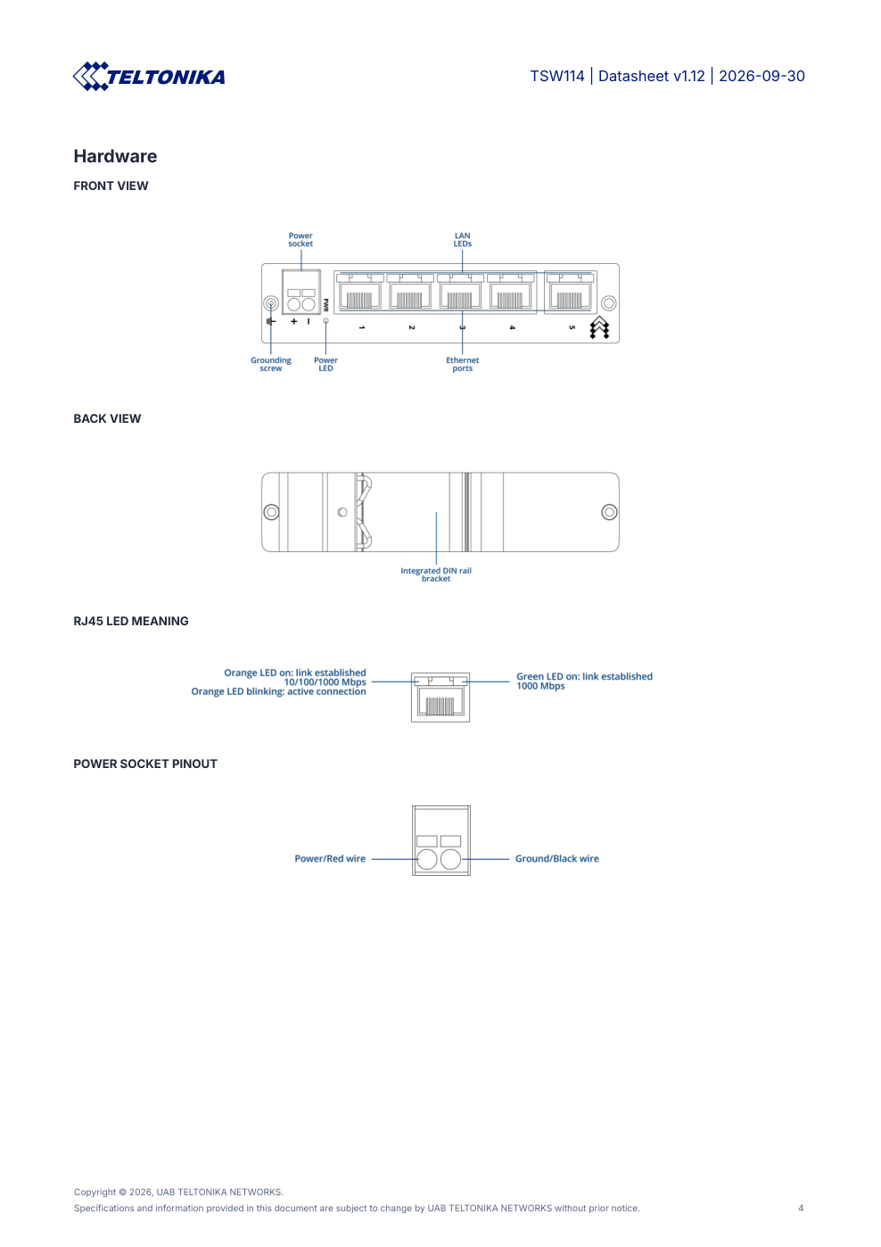 TELTONIKA TSW114 Data Sheet หน้า 4