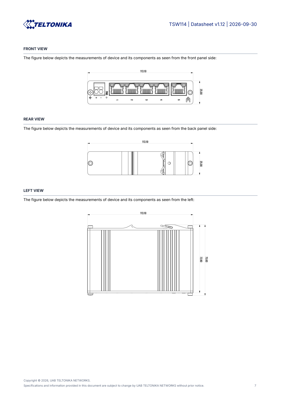 TELTONIKA TSW114 Data Sheet หน้า 7