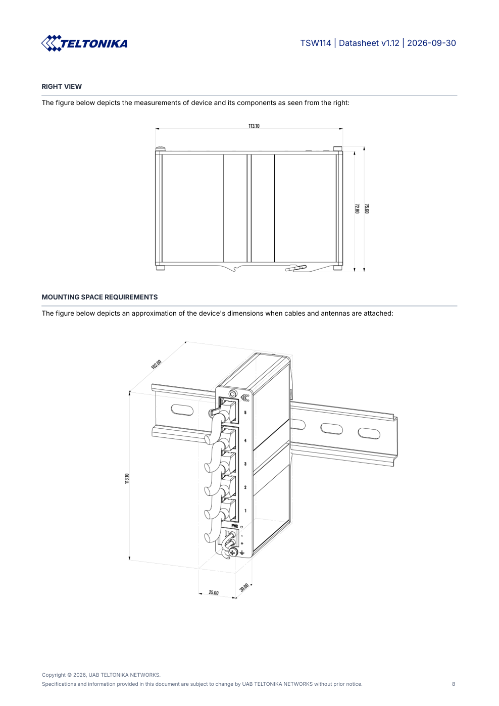 TELTONIKA TSW114 Data Sheet หน้า 8