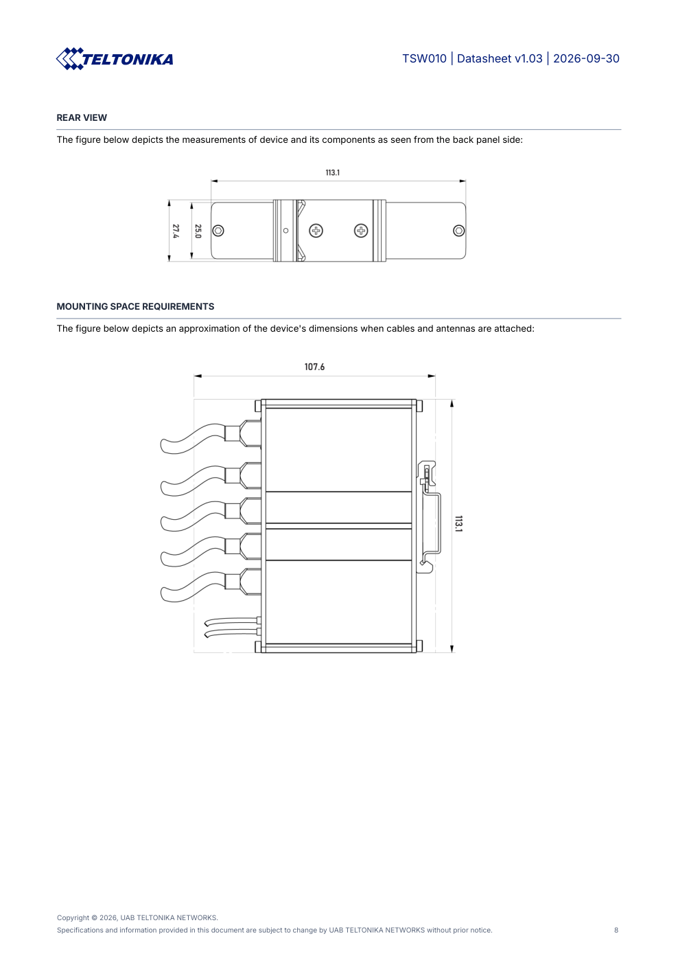 TSW010 Data Sheet หน้า 8