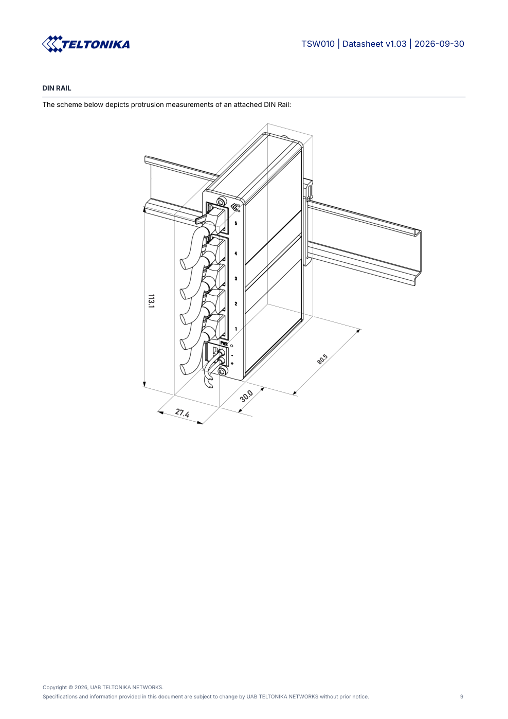 TSW010 Data Sheet หน้า 9