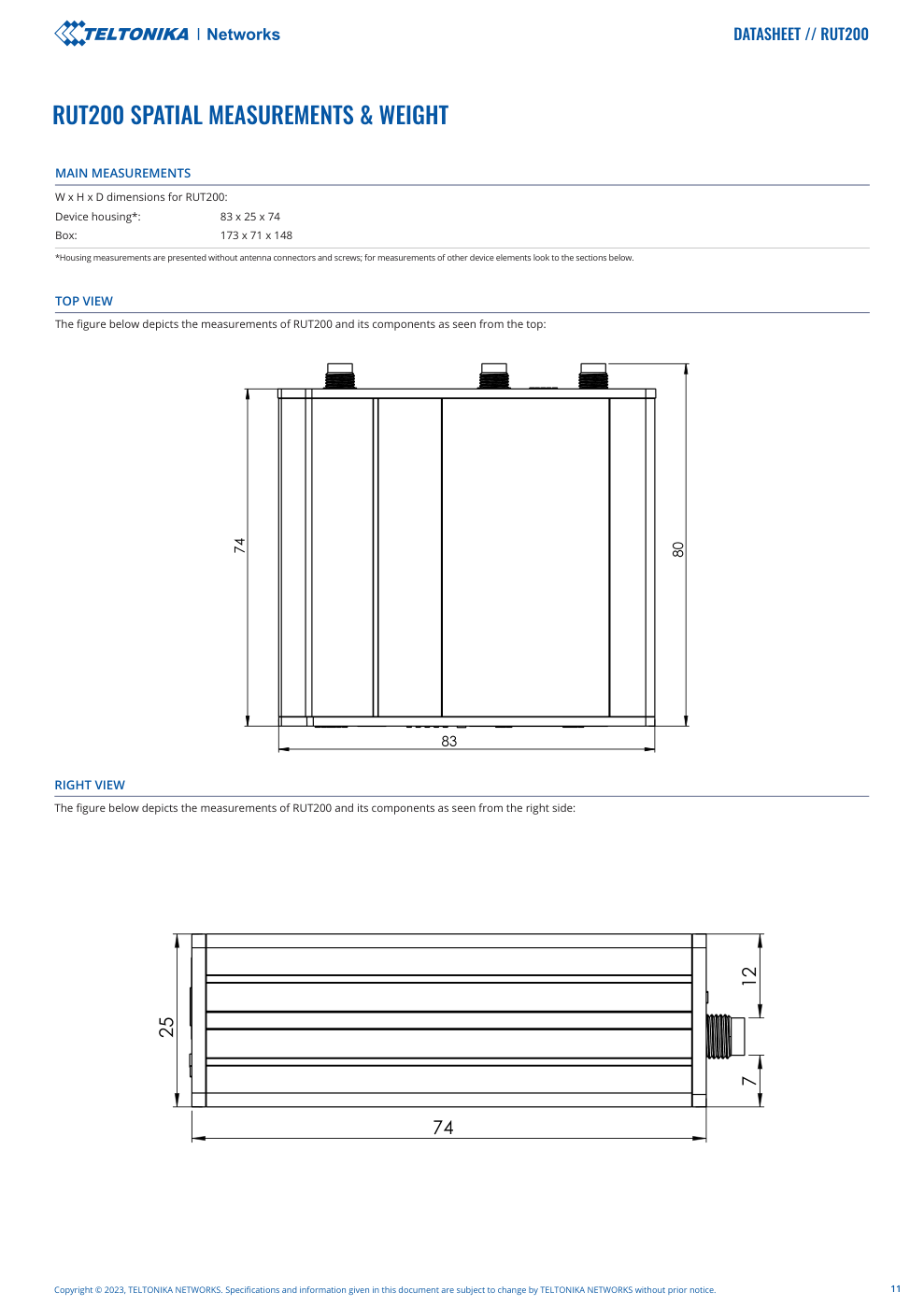 RUT200 Data Sheet หน้า 11