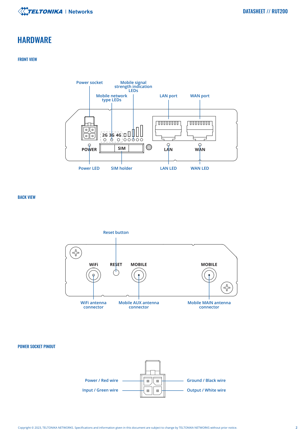 RUT200 Data Sheet หน้า 2
