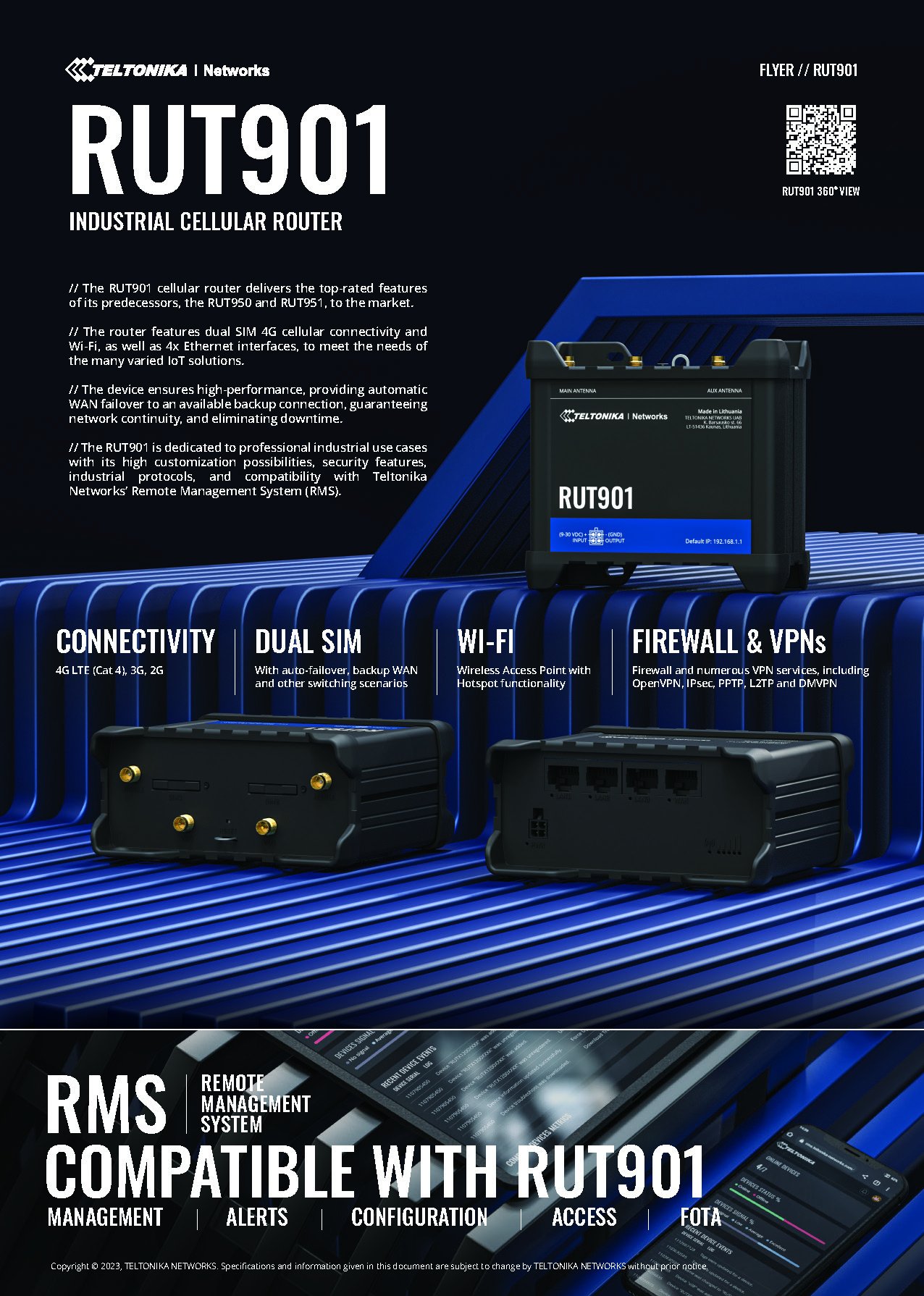 TELTONIKA 4G Router เราท์เตอร์ 2 ซิม รุ่น RUT901 ราคาพิเศษ - aimgroup