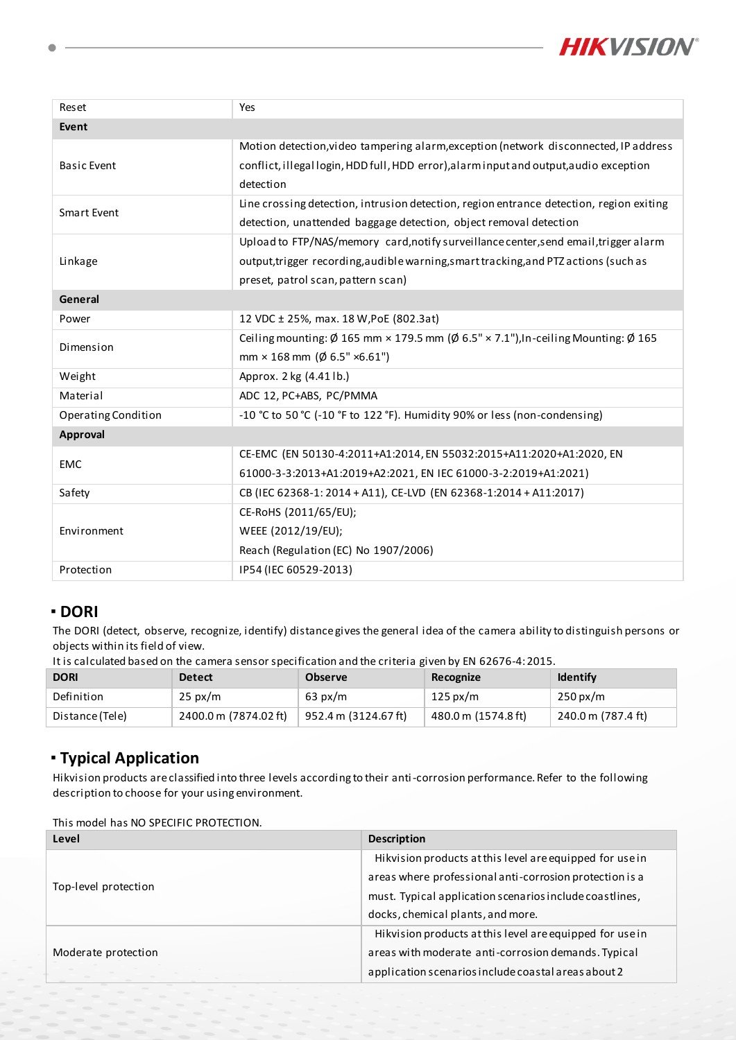 HIKVISION DS-2DE4825WG-E3 datasheet page 4