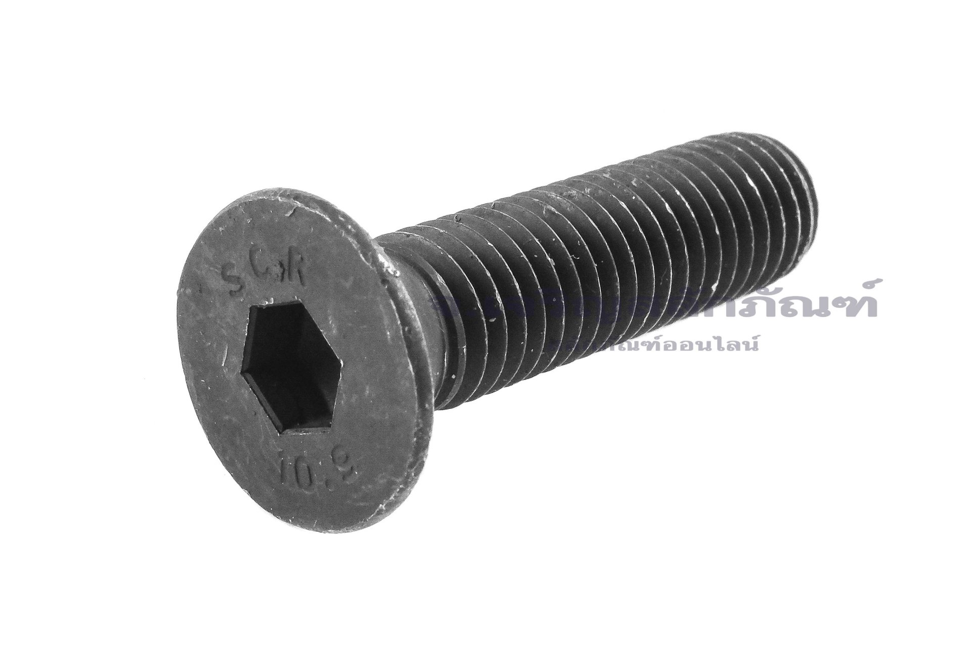 น็อตหัวจมเตเปอร์ดำ 1/2" เกลียว 13 (UNC) ยาว 2" เกรด 10.9 เกลียวตลอด