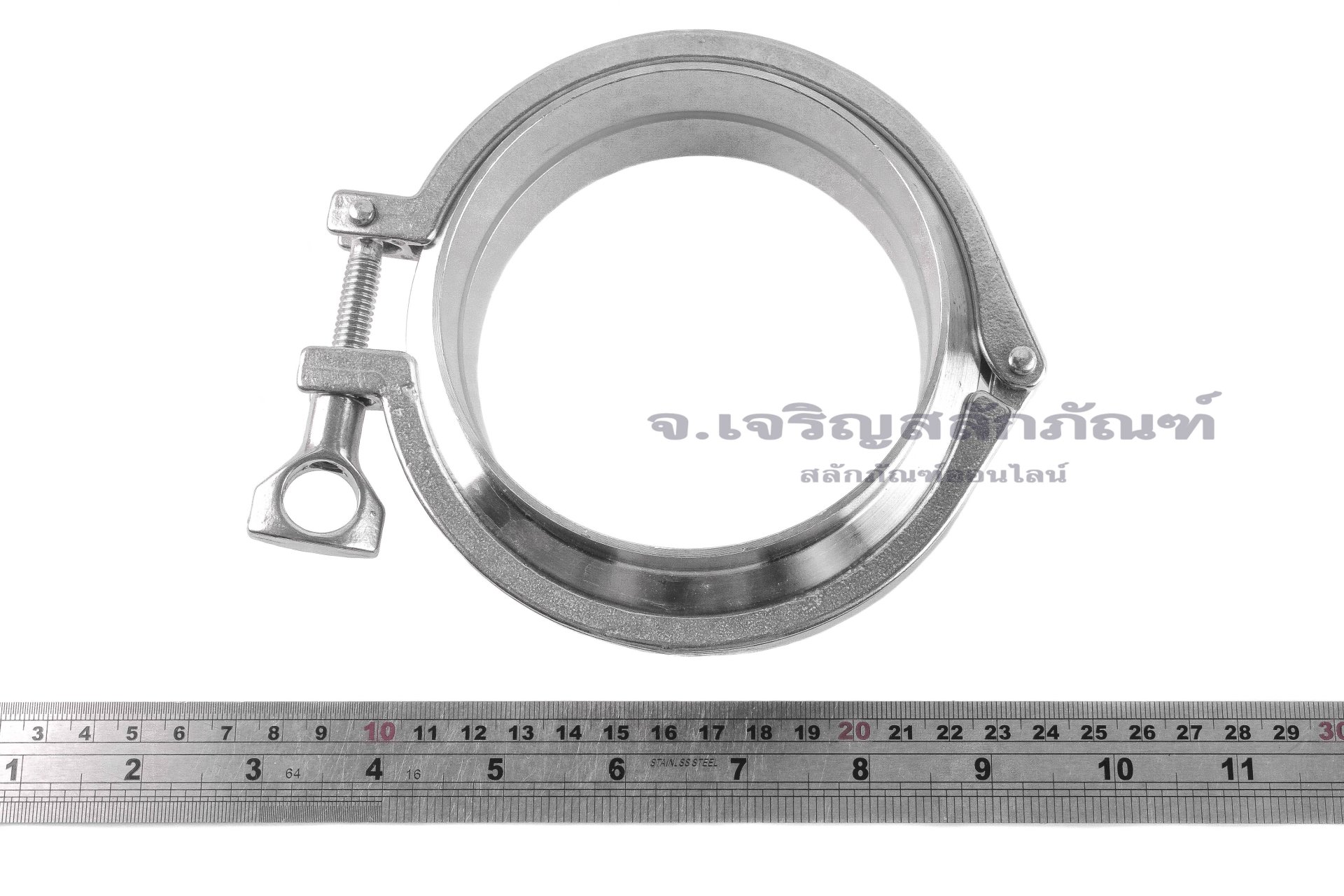 เข็มขัดรัดท่อรุ่นแคล้มป์รัด เกรด 316 Tri Clamp ขนาดท่อ 4" (นอก 102 x ใน 98 mm)