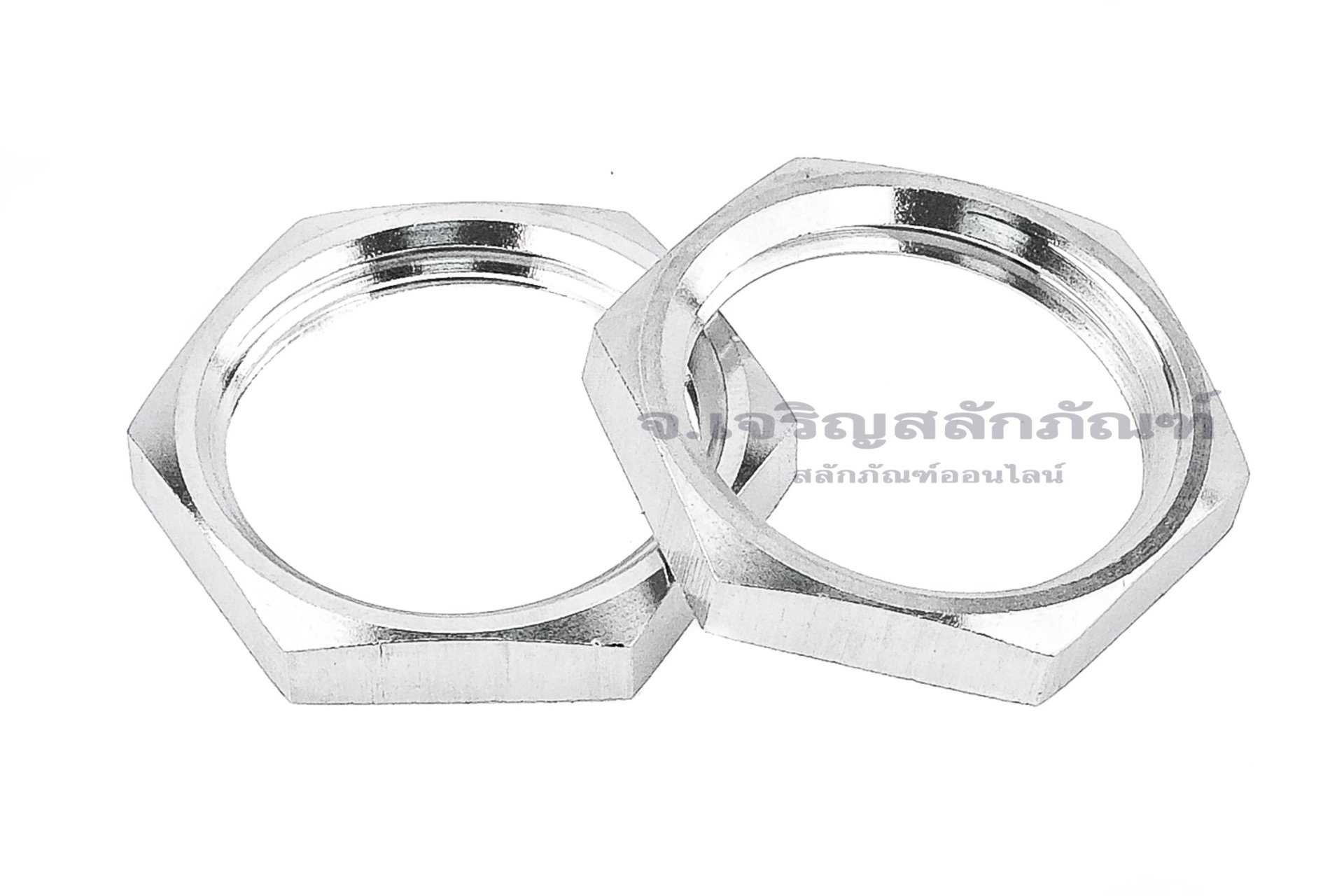 หัวน็อตสแตนเลสเกลียวท่อแป๊ป-เกลียวประปา ขนาด 1/2" เกลียว 14 (BSPT) (หัวน็อตเบอร์ 24) รุ่นหัวบาง 4 mm