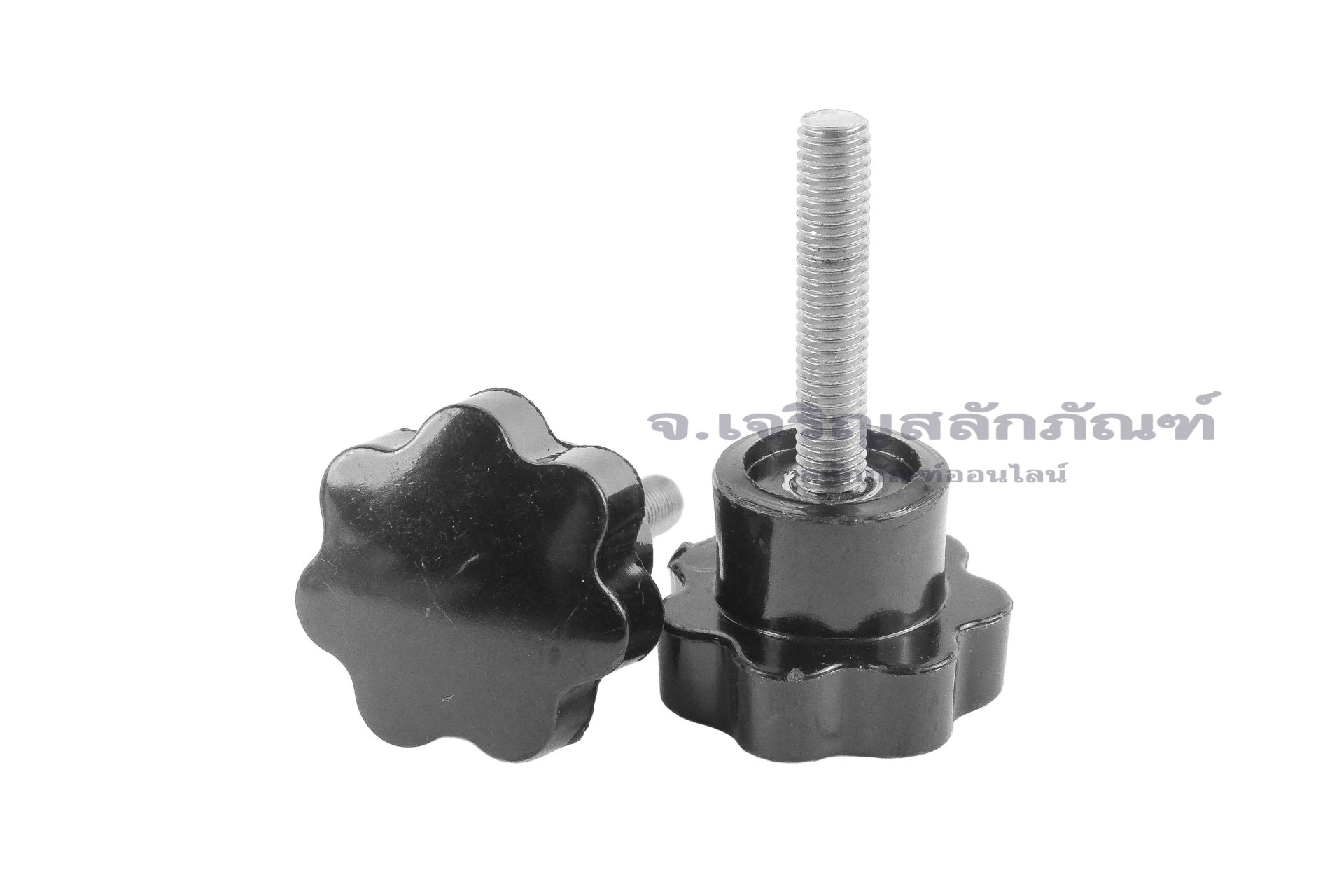 น็อตมือหมุนดอกไม้ แกนสแตนเลส (Star Grip Knob Bolt) ขนาด M5x25 ความโตหัว 24 mm