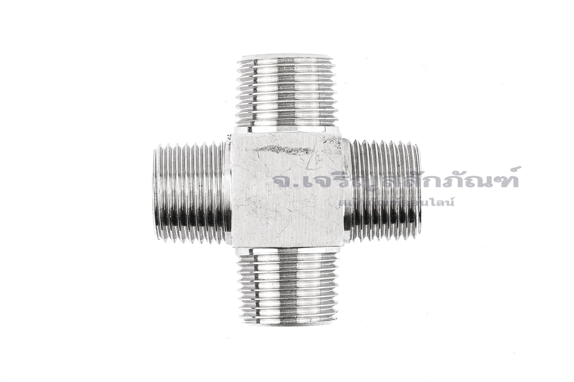 ข้อต่อสี่ทาง แสตนเลส 304 (เกลียวนอก x เกลียวนอก x เกลียวนอก x เกลียวนอก) 1/2"x1/2"x1/2"x1/2" รุ่นหนาพิเศษ