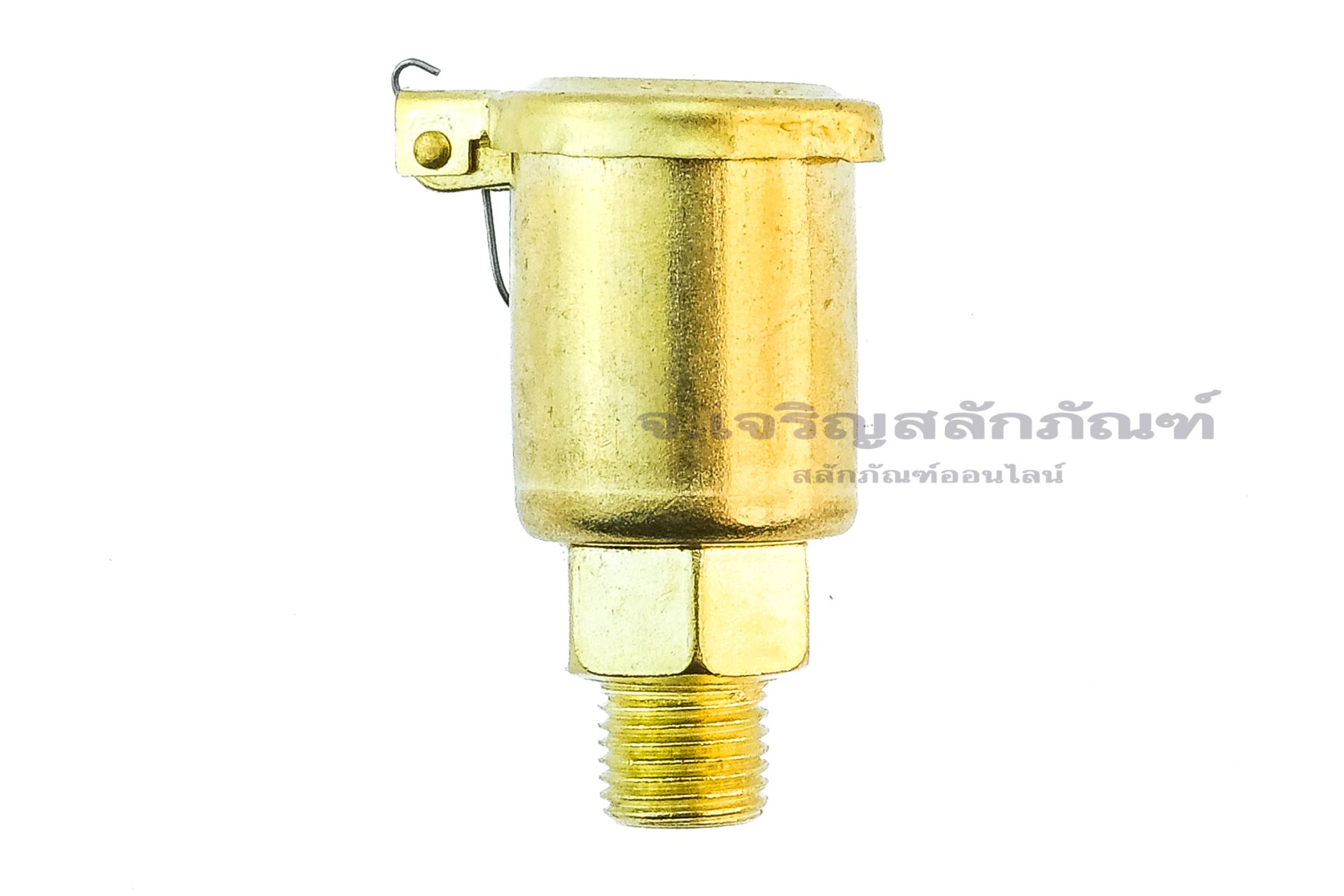 กาหยอดน้ำมัน ฝาสปริง ทองเหลือง แบบตรง  Spring Grease Oil Cup ความโตถ้วย 20 mm ยาว 42.6  mm ขนาดเกลียว M10x1.0