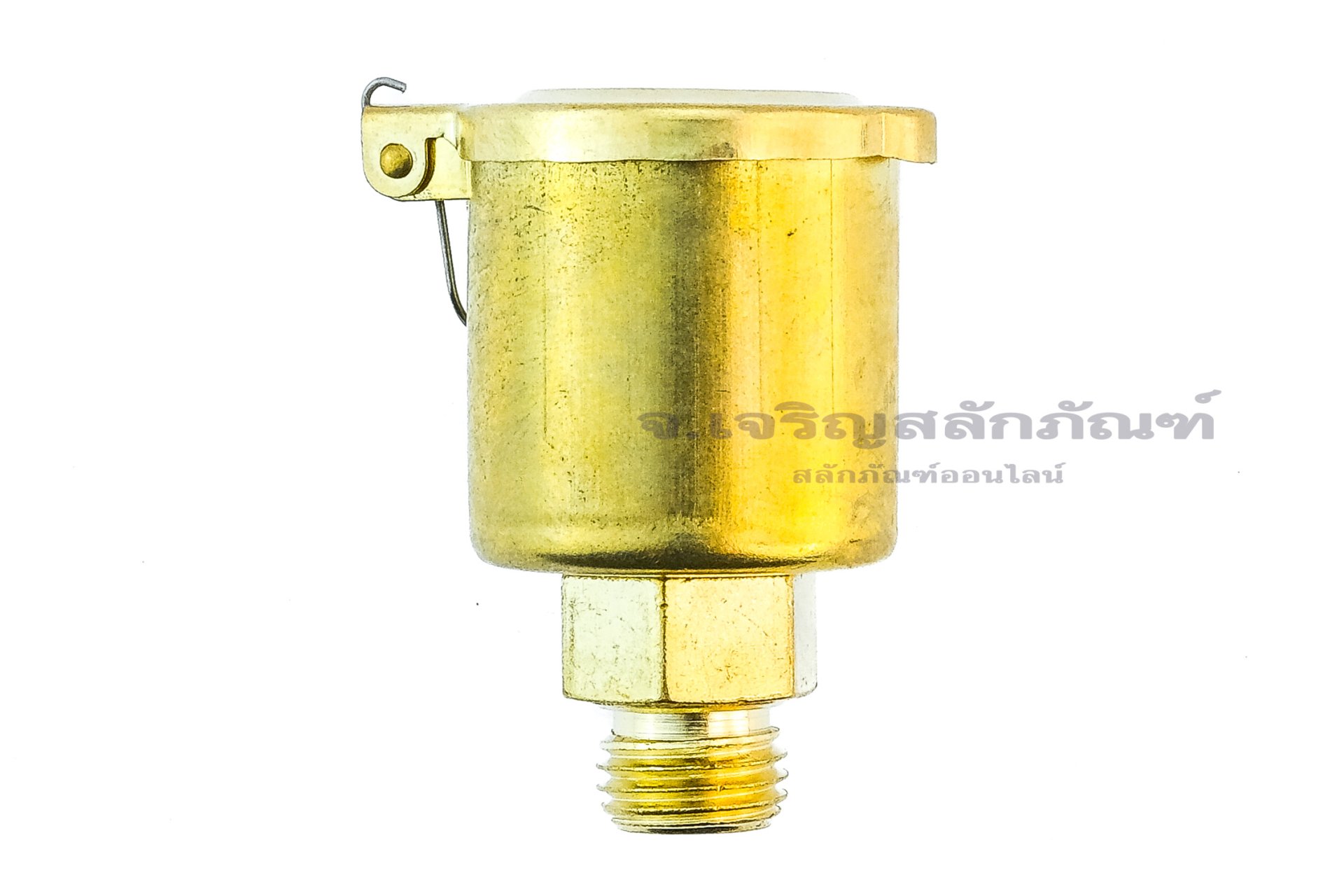 กาหยอดน้ำมัน ฝาสปริง ทองเหลือง แบบตรง Spring Grease Oil Cup ความโตถ้วย 30  mm ยาว 52.4 mm ขนาดเกลียว M14x1.5