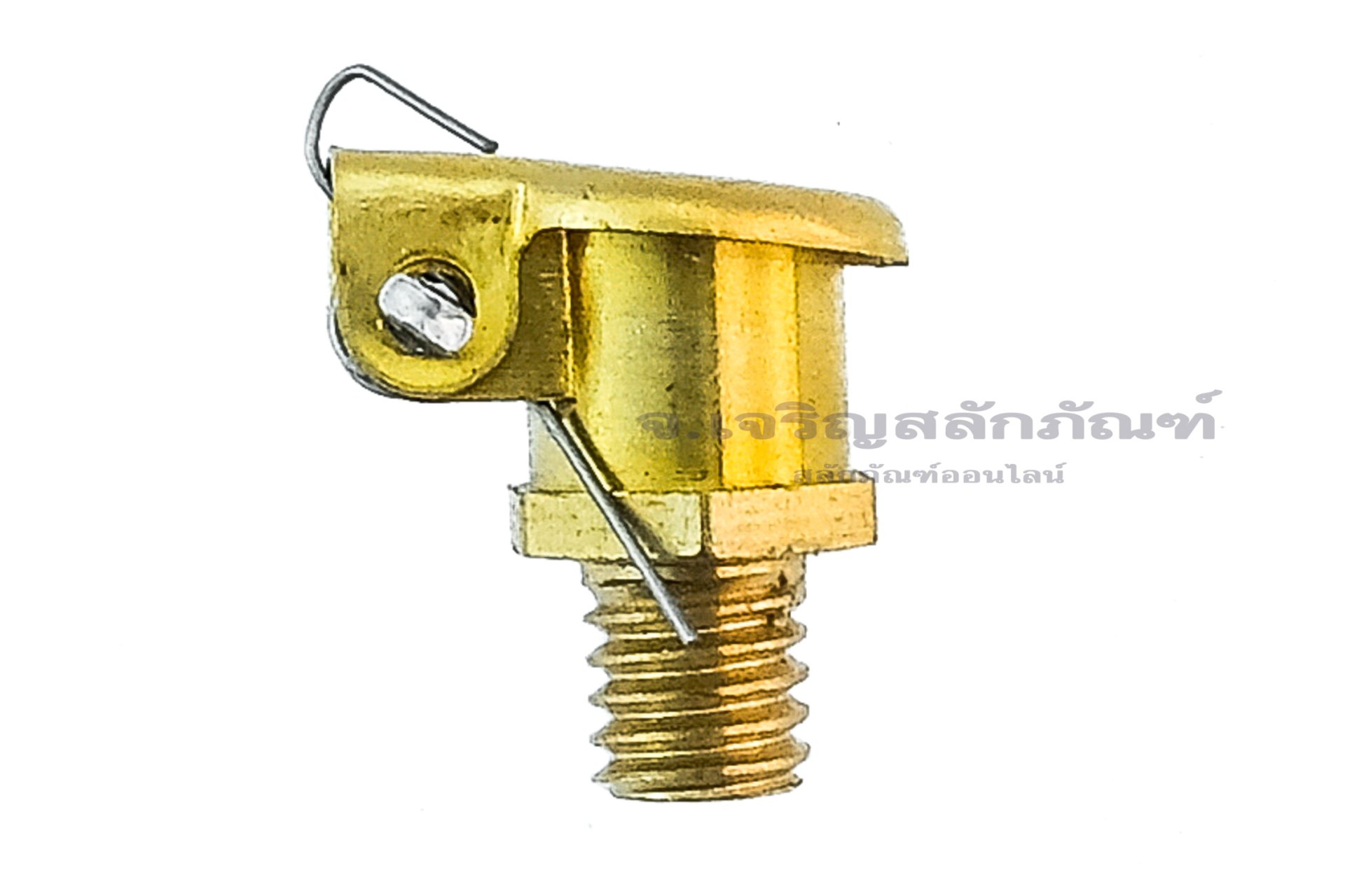 กาหยอดน้ำมัน ฝาสปริง ทองเหลือง แบบตรง  Spring Grease Oil Cup ความโตถ้วย 8 mm ยาว 15.8  mm ขนาดเกลียว M6x1.0