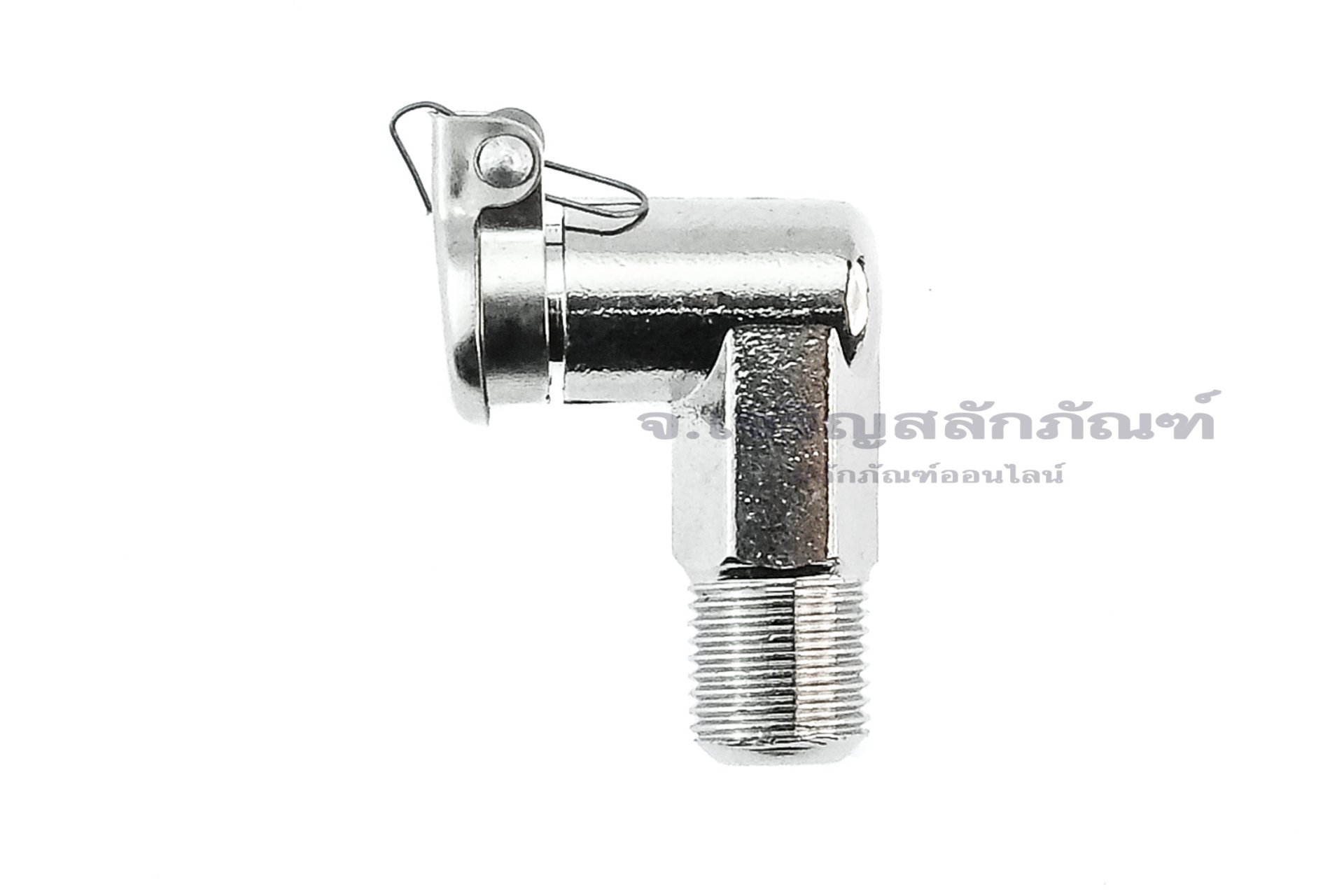 กาหยอดน้ำมัน ฝาสปริง ทองเหลืองชุบ แบบงอ 90° Spring Grease Oil Cup ความโตถ้วย 10 mm ยาว 22.4 mm ขนาดเกลียว 1/8"