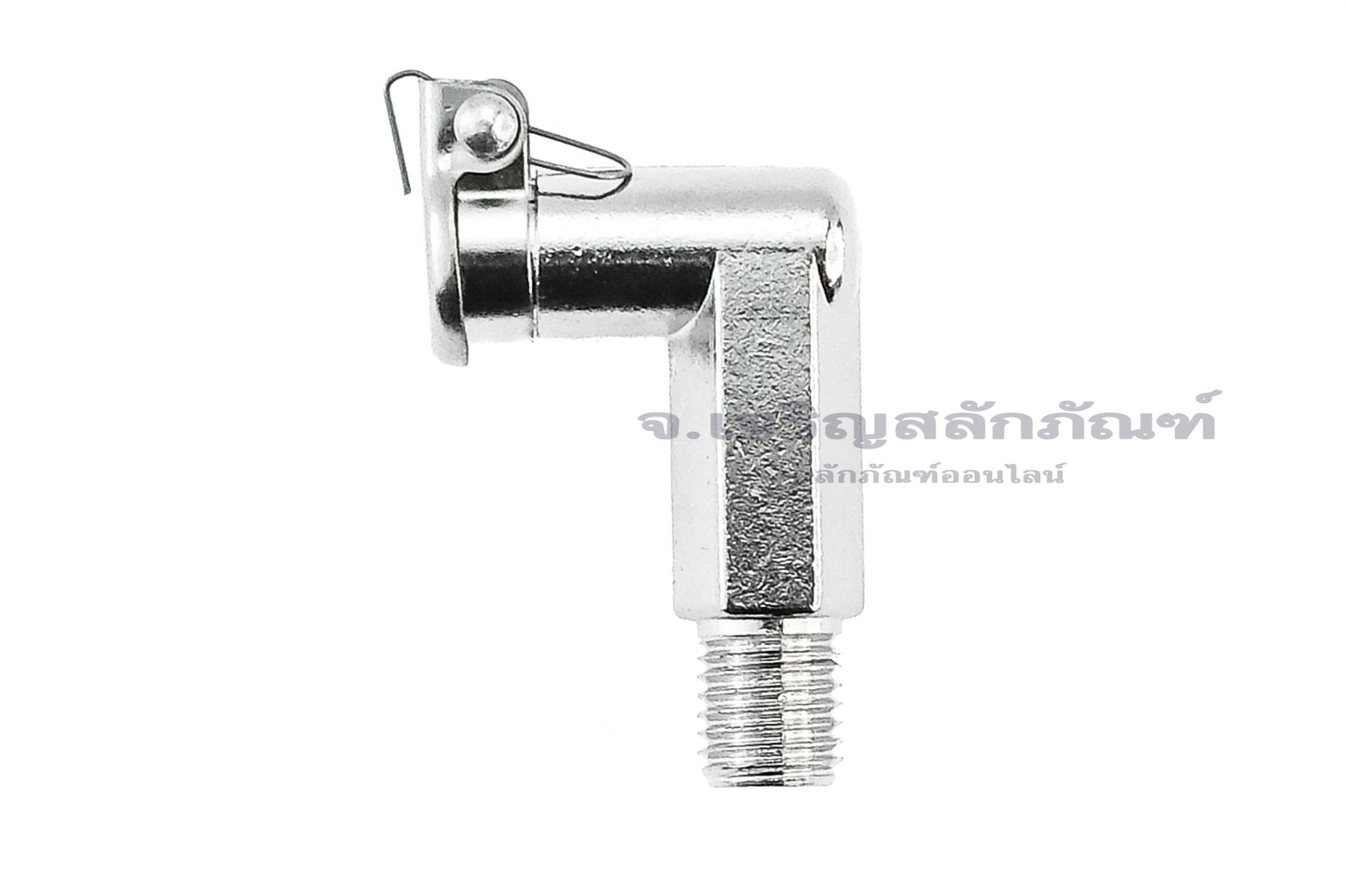 กาหยอดน้ำมัน ฝาสปริง ทองเหลืองชุบ แบบงอ 90° Spring Grease Oil Cup ความโตถ้วย 9 mm ยาว 22.9 mm ขนาดเกลียว M8x1.0