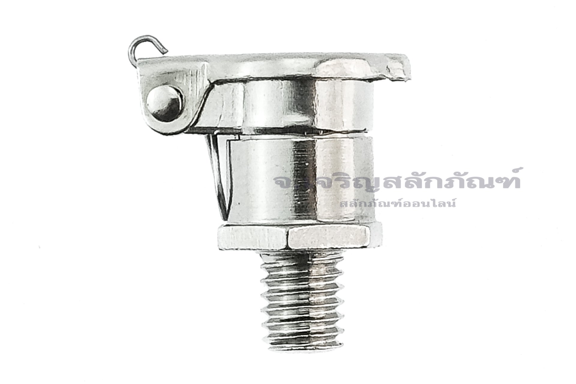 กาหยอดน้ำมัน ฝาสปริง ทองเหลืองชุบ แบบตรง Spring Grease Oil Cup ความโตถ้วย 10 mm ยาว 20.4 mm ขนาดเกลียว M6x1.0