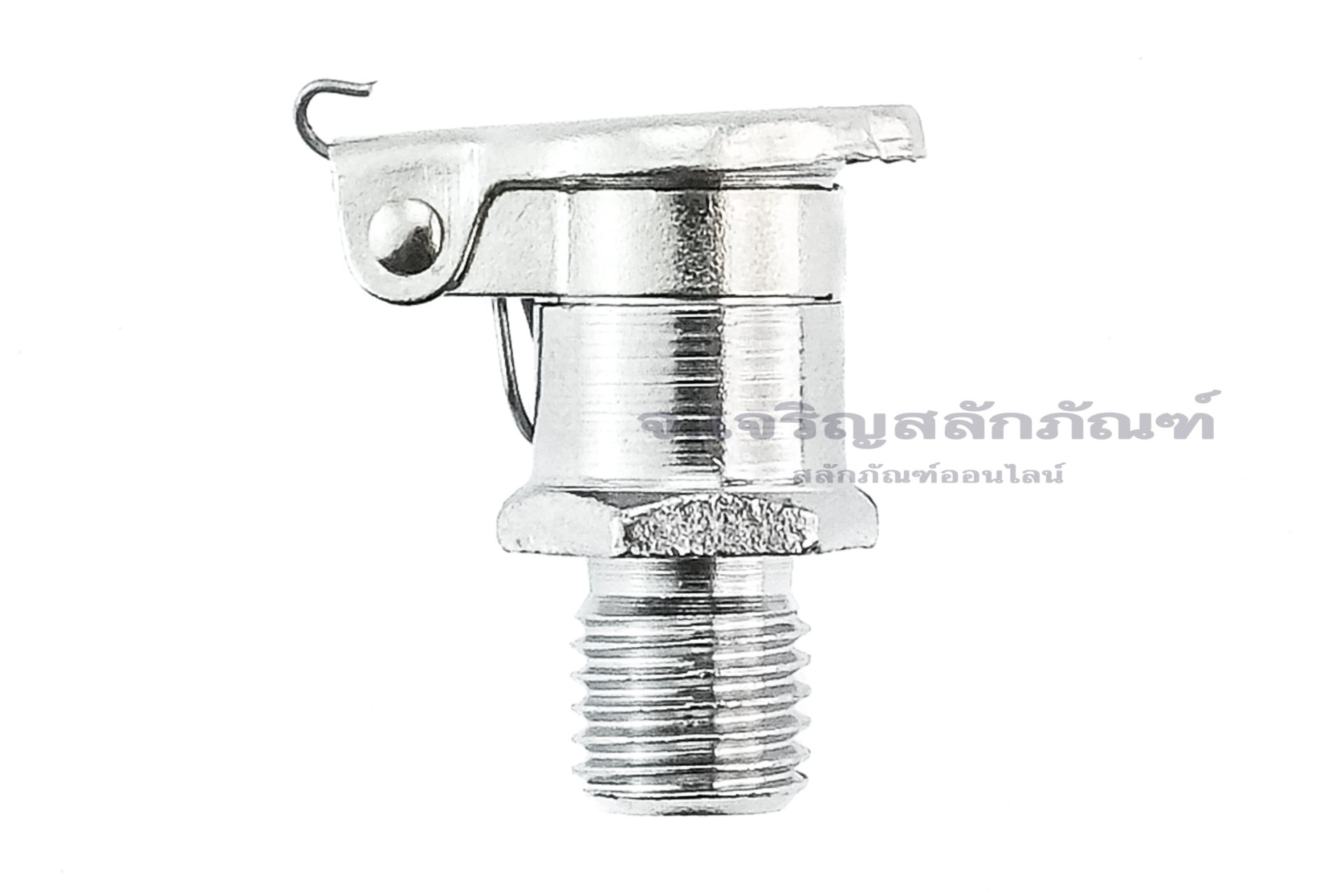 กาหยอดน้ำมัน ฝาสปริง ทองเหลืองชุบ แบบตรง Spring Grease Oil Cup ความโตถ้วย 10 mm ยาว 21.1 mm ขนาดเกลียว M8x1.0