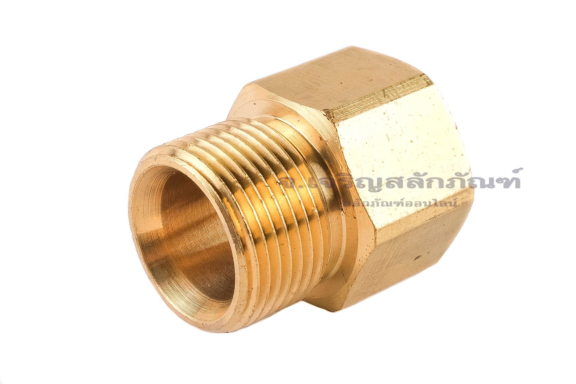 ข้อต่อตรงทองเหลือง (เกลียวนอก x เกลียวใน) M22x1.5 (รูใน 15 mm) x M22x1.5