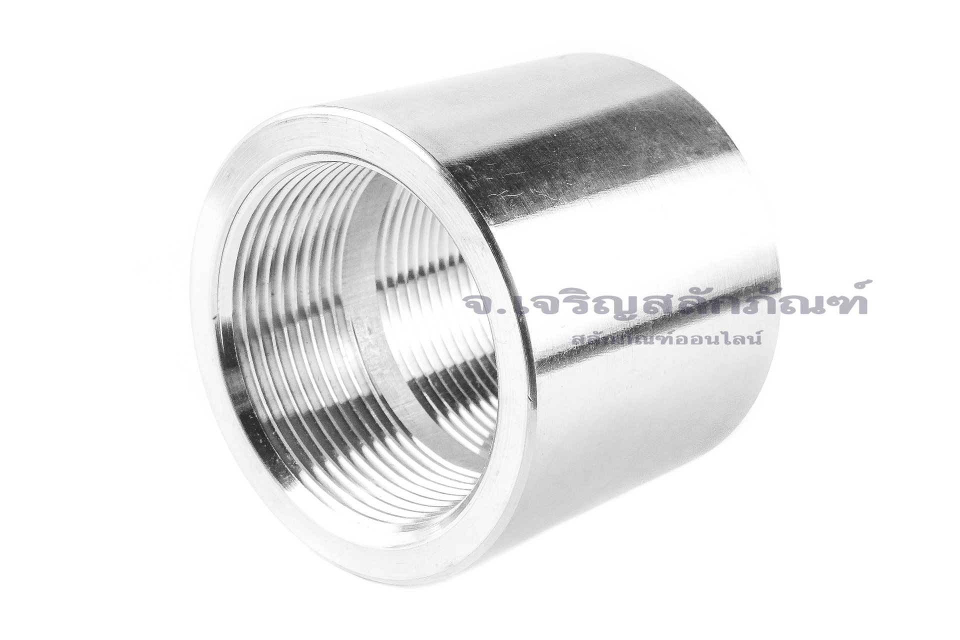 ข้อต่อตรงสแตนเลส (เกลียวใน x เกลียวใน) 1.1/2" x 1.1/2" NPT แบบยาว 50 mm รุ่นหนาพิเศษ 59 mm