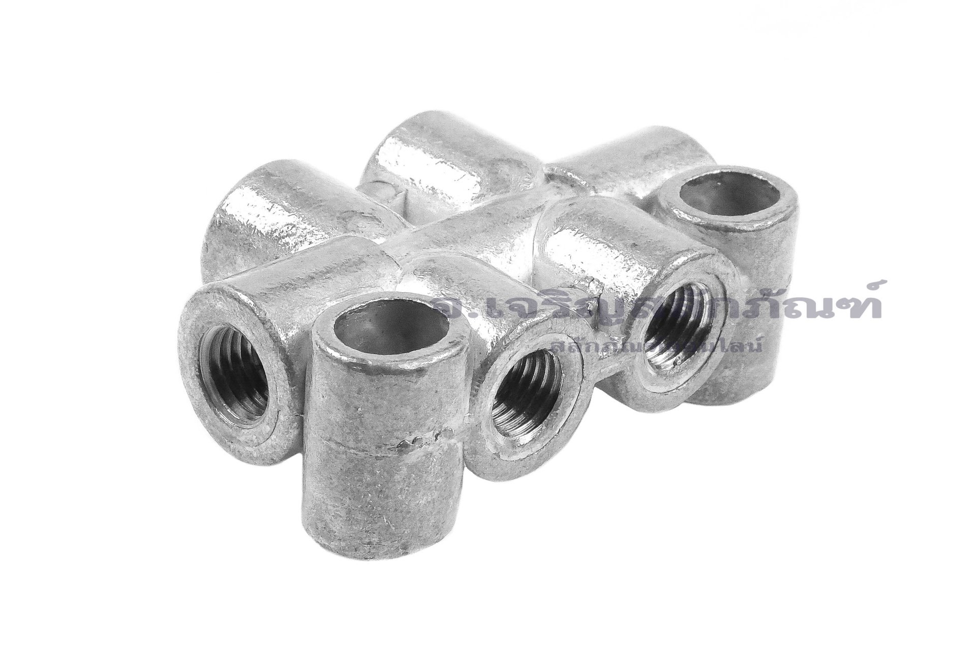 ข้อต่อรวม - หัวจ่ายจารบีน้ำมันหล่อลื่นแบบเกลียวใน 6 ทาง ขนาด M8x1.0 (4 mm) รุ่นแผงจ่ายสองฝั่ง