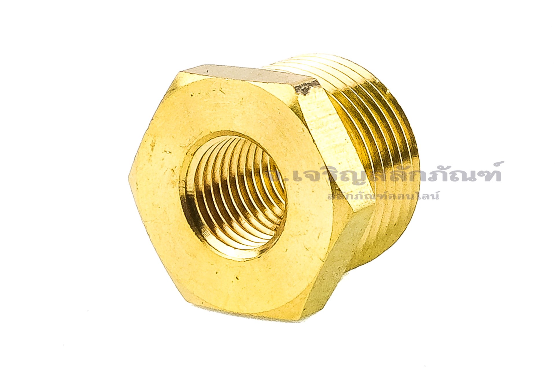 ข้อต่อลดเหลี่ยมทองเหลือง (เกลียวนอก x เกลียวใน) ขนาด M20x1.5 x 7/16"-20 UNF