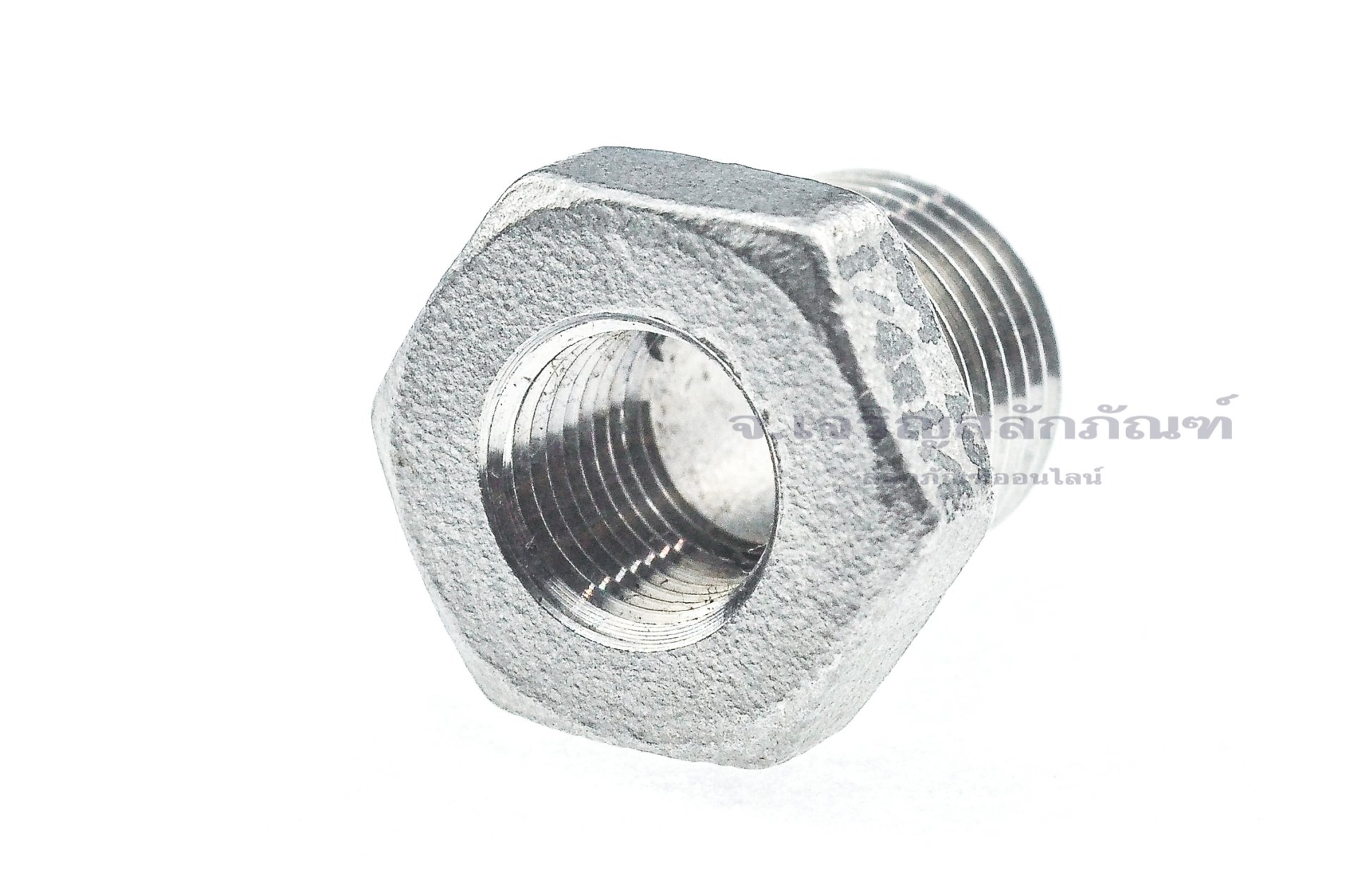 ข้อต่อลดเหลี่ยมสแตนเลส (เกลียวนอก x เกลียวใน) ขนาด 1/4" x 1/8"
