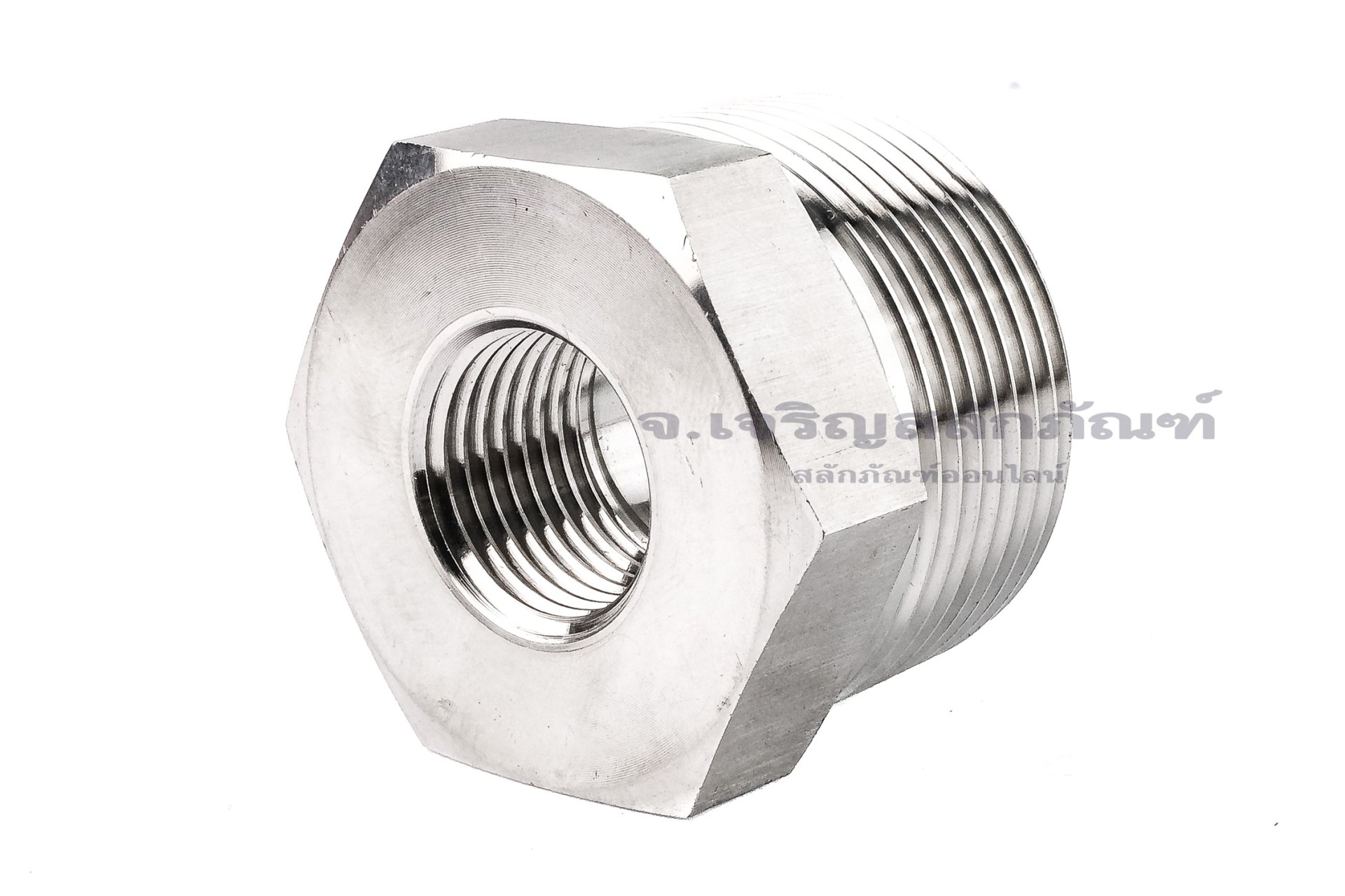 ข้อต่อลดเหลี่ยมสแตนเลส (เกลียวนอก x เกลียวใน) ขนาด 1.1/4"-11.5 NPT x 1/2"-14 NPT