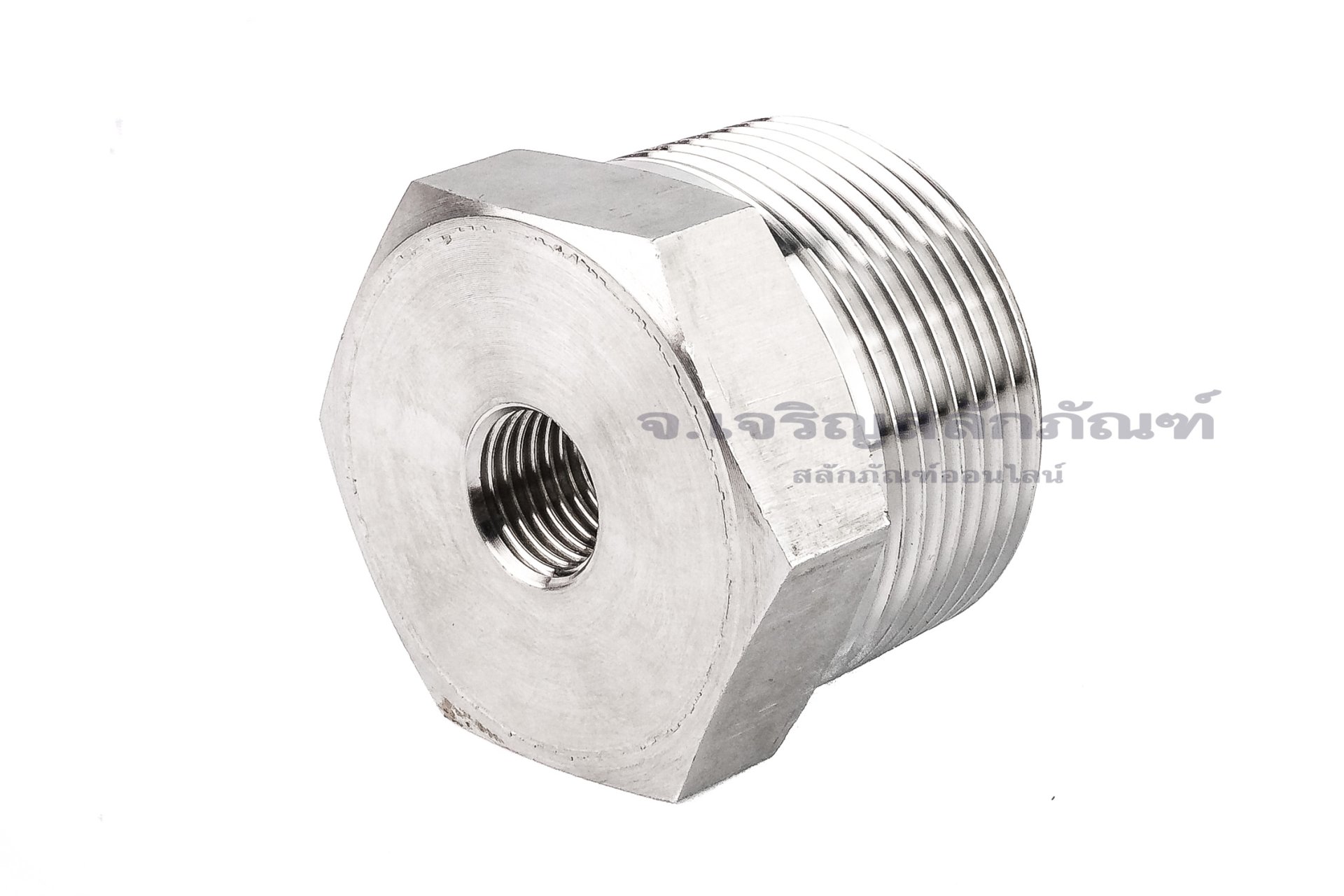 ข้อต่อลดเหลี่ยมสแตนเลส (เกลียวนอก x เกลียวใน) ขนาด 1.1/4"-11.5 NPT x 1/4"-18 NPT