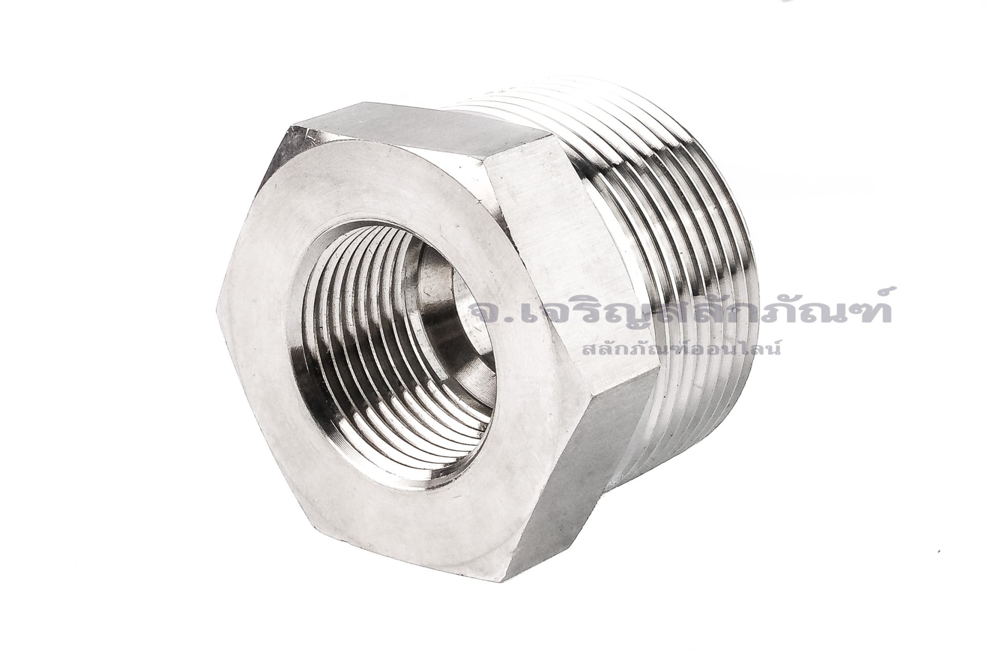 ข้อต่อลดเหลี่ยมสแตนเลส (เกลียวนอก x เกลียวใน) ขนาด 1.1/4"-11.5 NPT x 3/4"-14 NPT
