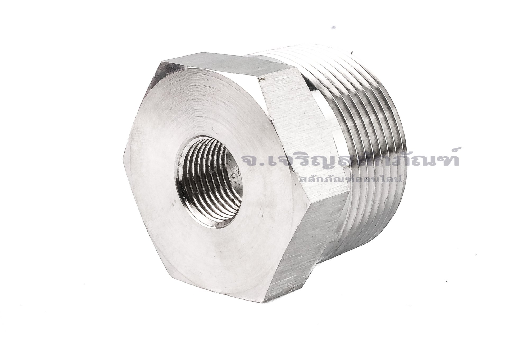 ข้อต่อลดเหลี่ยมสแตนเลส (เกลียวนอก x เกลียวใน) ขนาด 1.1/4"-11.5 NPT x 3/8"-18 NPT