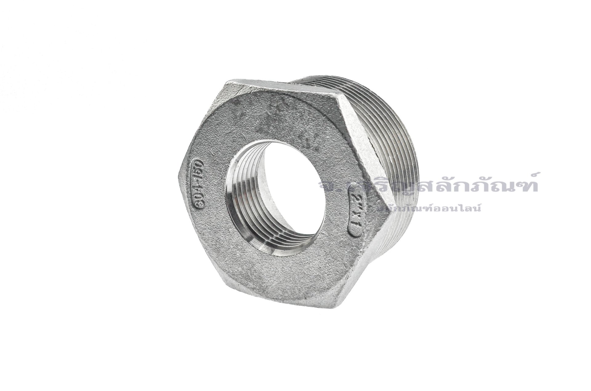 ข้อต่อลดเหลี่ยมสแตนเลส (เกลียวนอก x เกลียวใน) ขนาด 2" x 1"