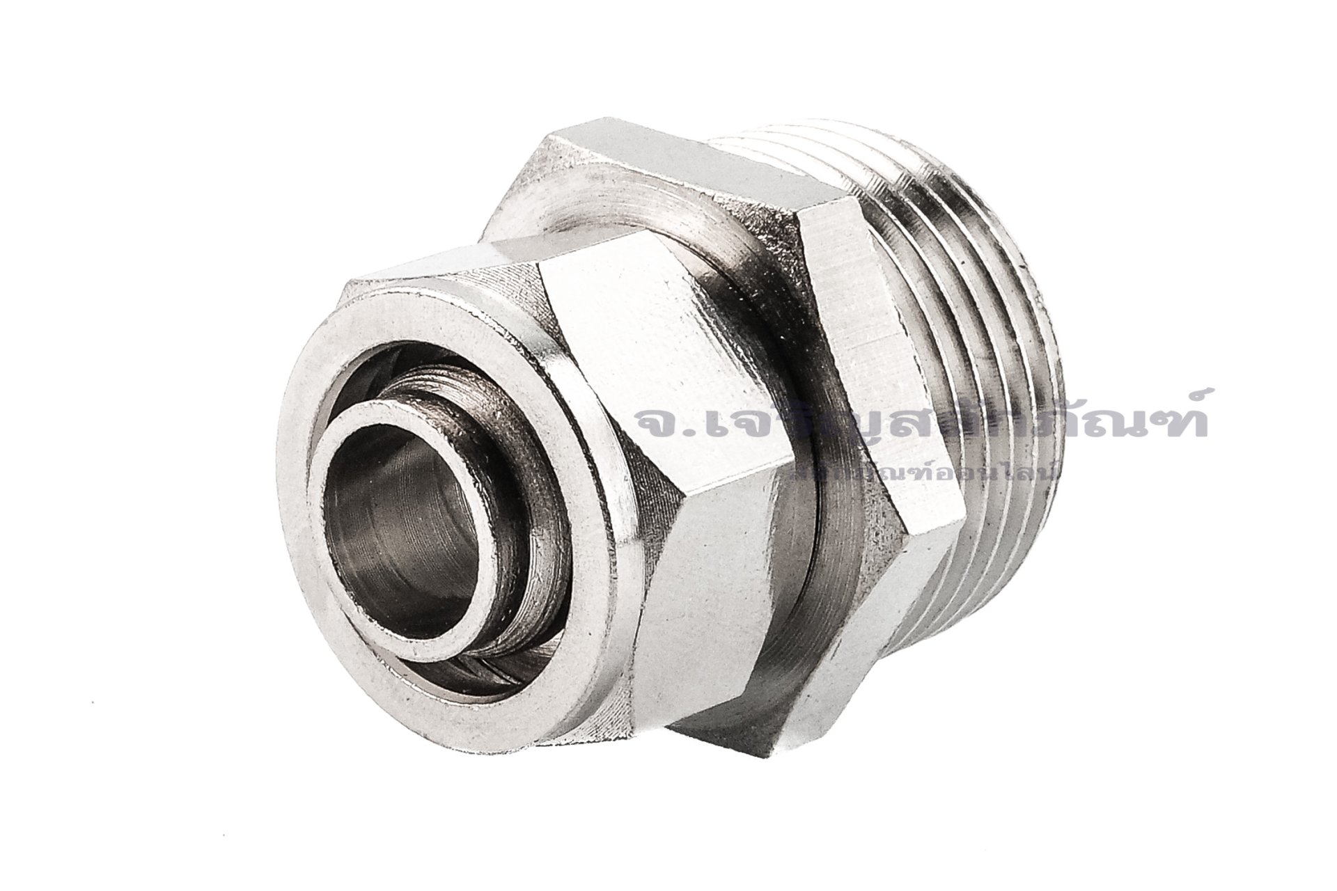 ข้อต่อลมทองเหลืองอย่างดี แบบสวมขันอัด (เกลียวนอก x เสียบสาย) ขนาด 3/4"x16 mm