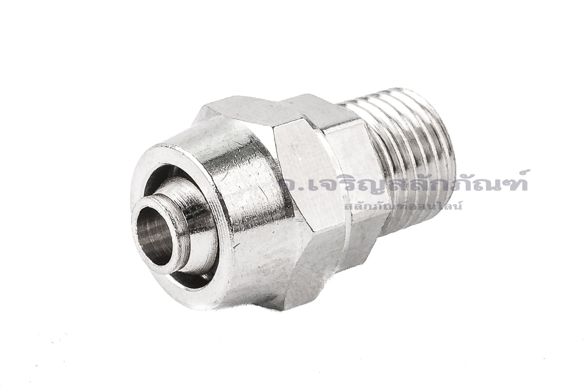 ข้อต่อลมทองเหลืองอย่างดี แบบสวมขันอัด (เกลียวนอก x เสียบสาย) ขนาด M10x1.0 x 8 mm