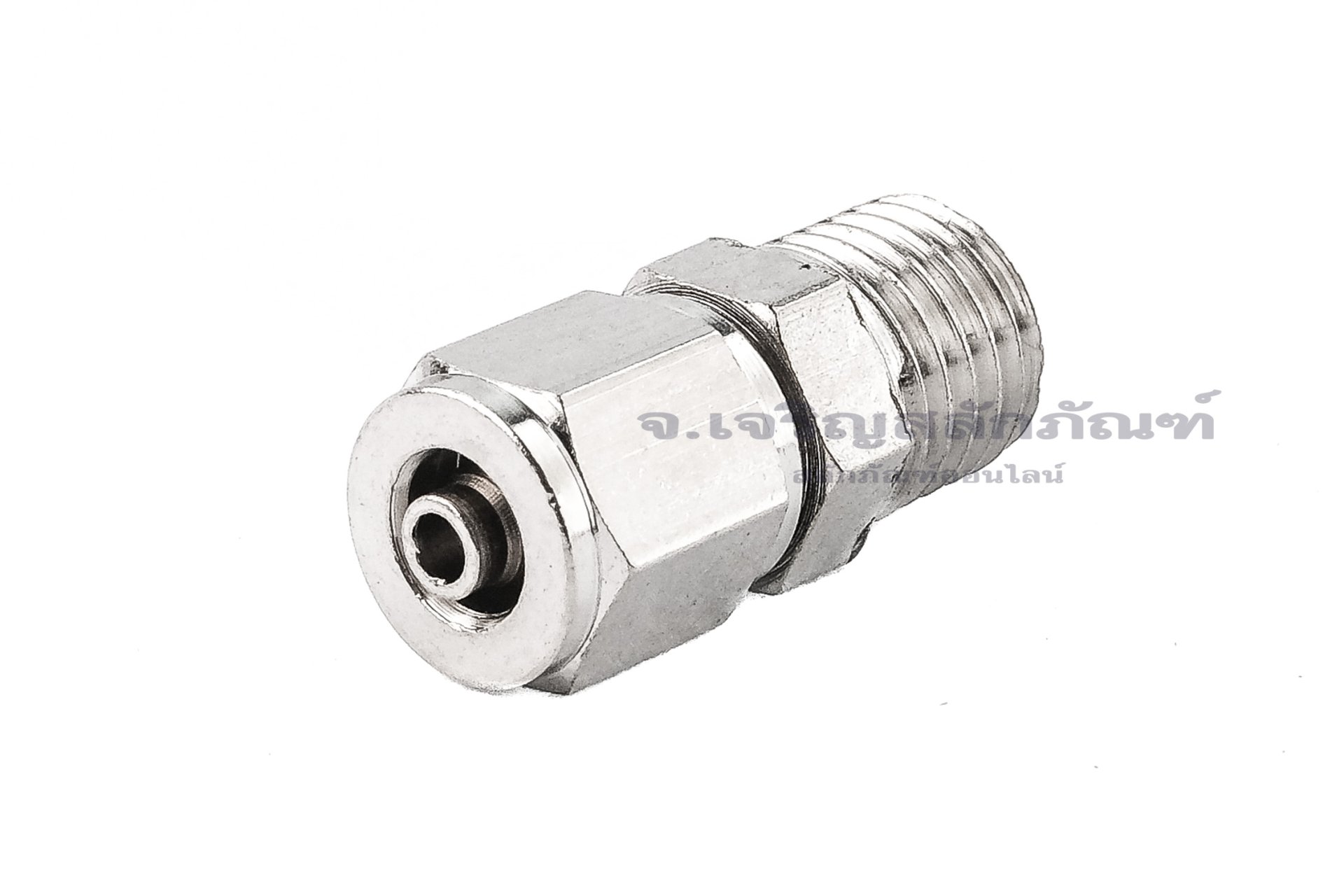 ข้อต่อลมทองเหลืองอย่างดี แบบสวมขันอัด (เกลียวนอก x เสียบสาย) ขนาด M8x1.0 x 4 mm