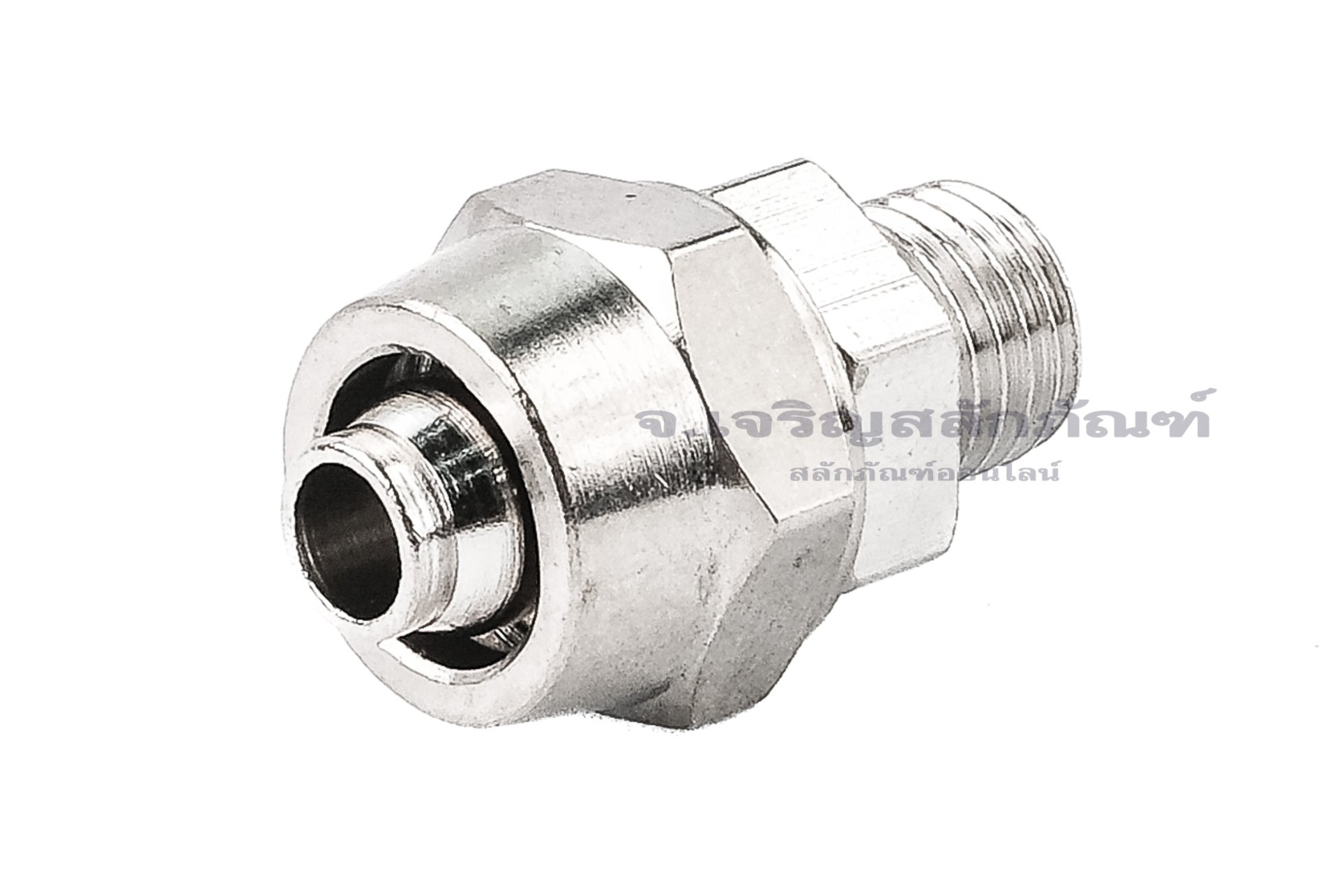 ข้อต่อลมทองเหลืองอย่างดี แบบสวมขันอัด (เกลียวนอก x เสียบสาย) ขนาด M8x1.0 x 8 mm