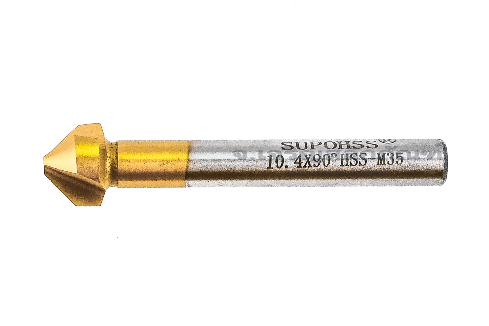 ดอกคว้านหัวเตเปอร์แบบ 3 ฟัน Countersink ขนาด 10.4 mm Gold แกน 6 mm